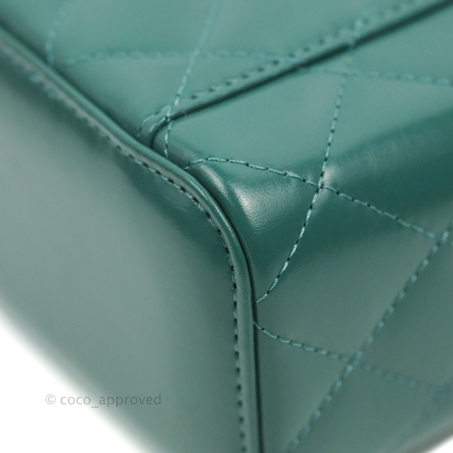 Chanel Quilted Mini Perfect Fit Vanity With Chain Calfskin Pine Green Aged Gold Hardware
