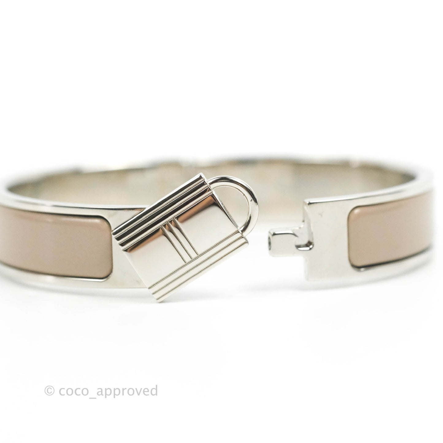 Hermes Clic Cadenas Bracelet Marron Glacé Palladium Hardware