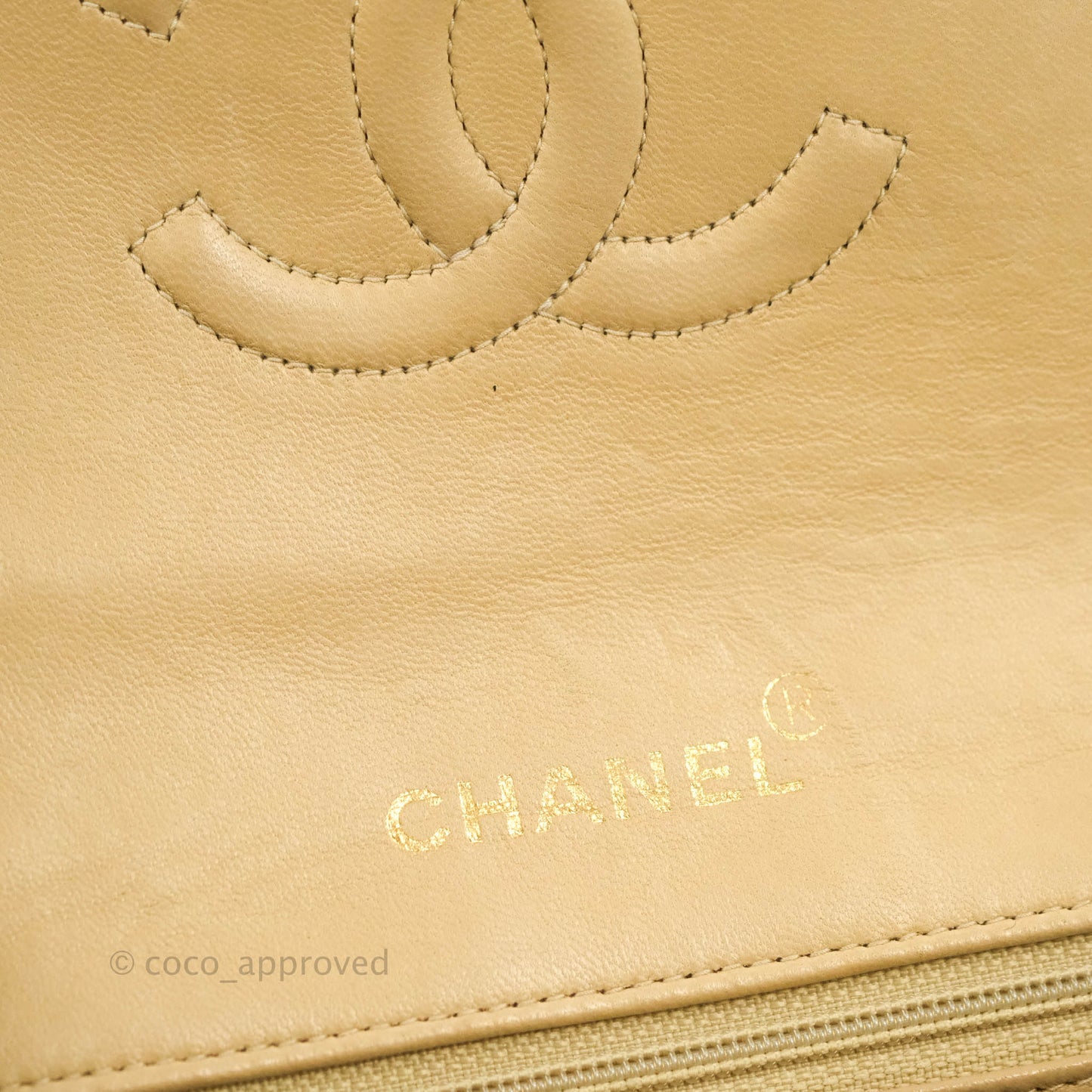 Chanel Vintage Mini Square Beige Lambskin 24K Gold Hardware