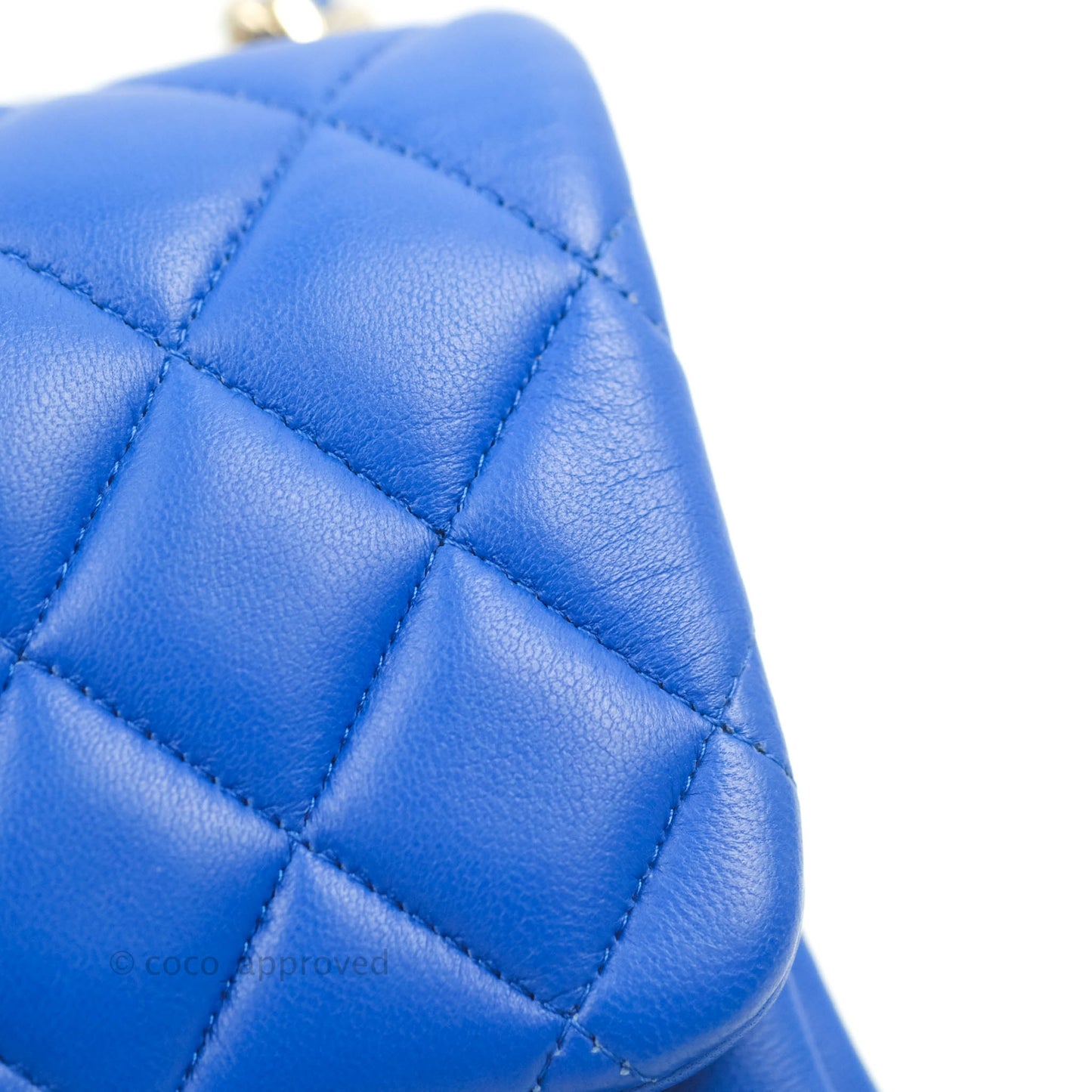 Chanel Mini Square Blue Lambskin Gold Hardware