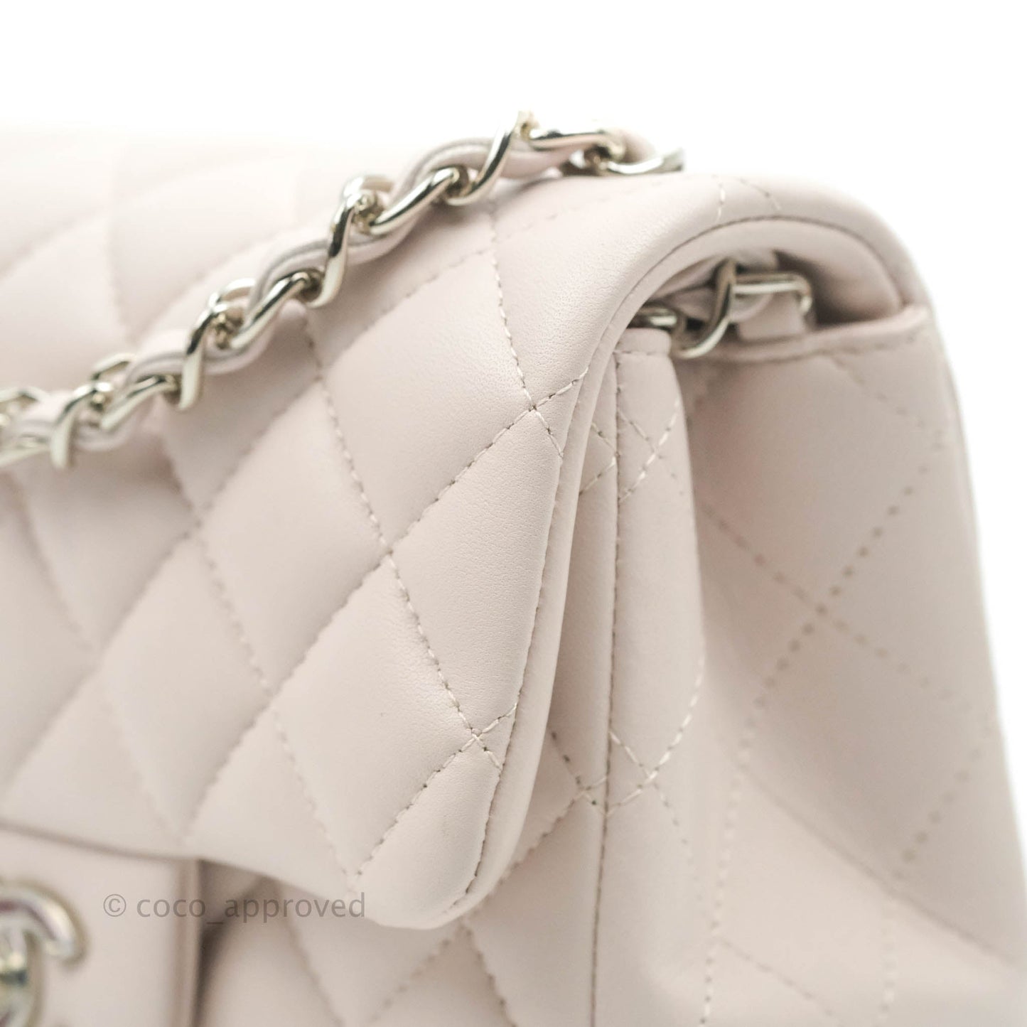 Chanel Mini Square Quilted Pale Lilac Silver Hardware