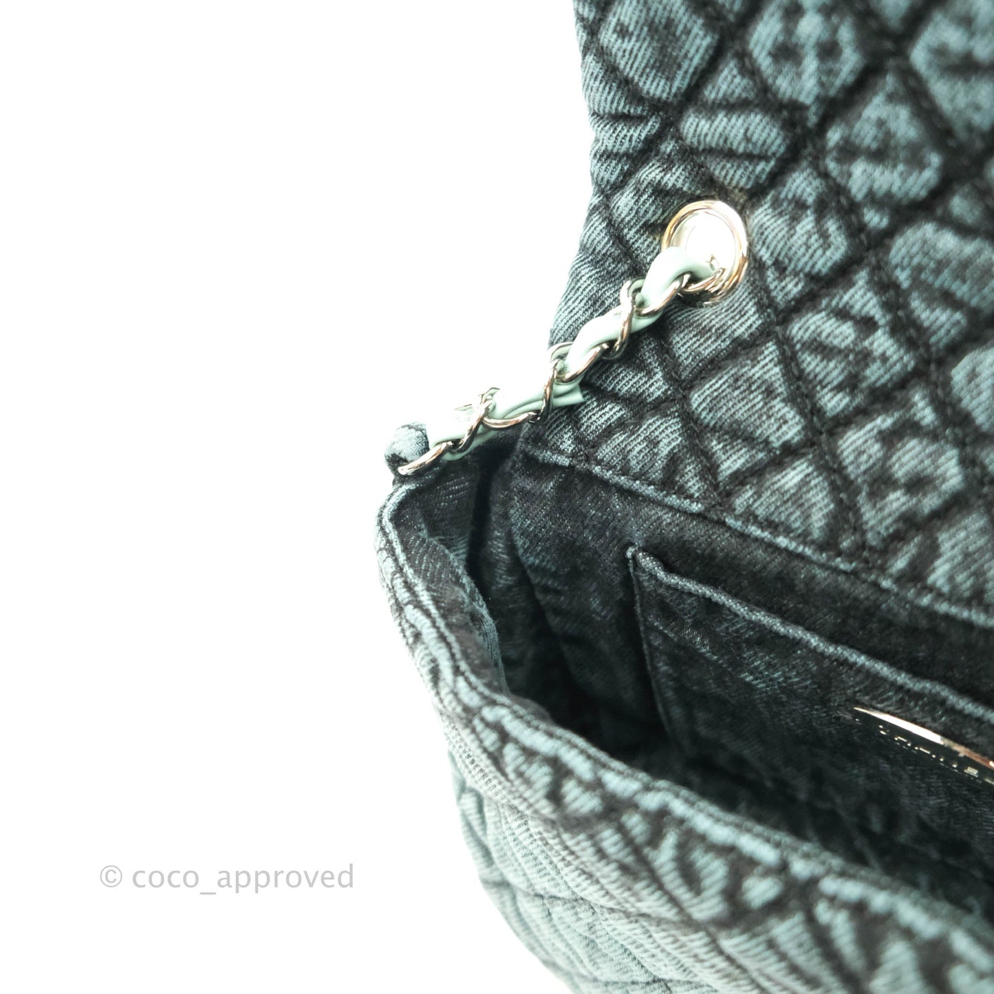 Chanel Denimpression Quilted Small Flap Green Black