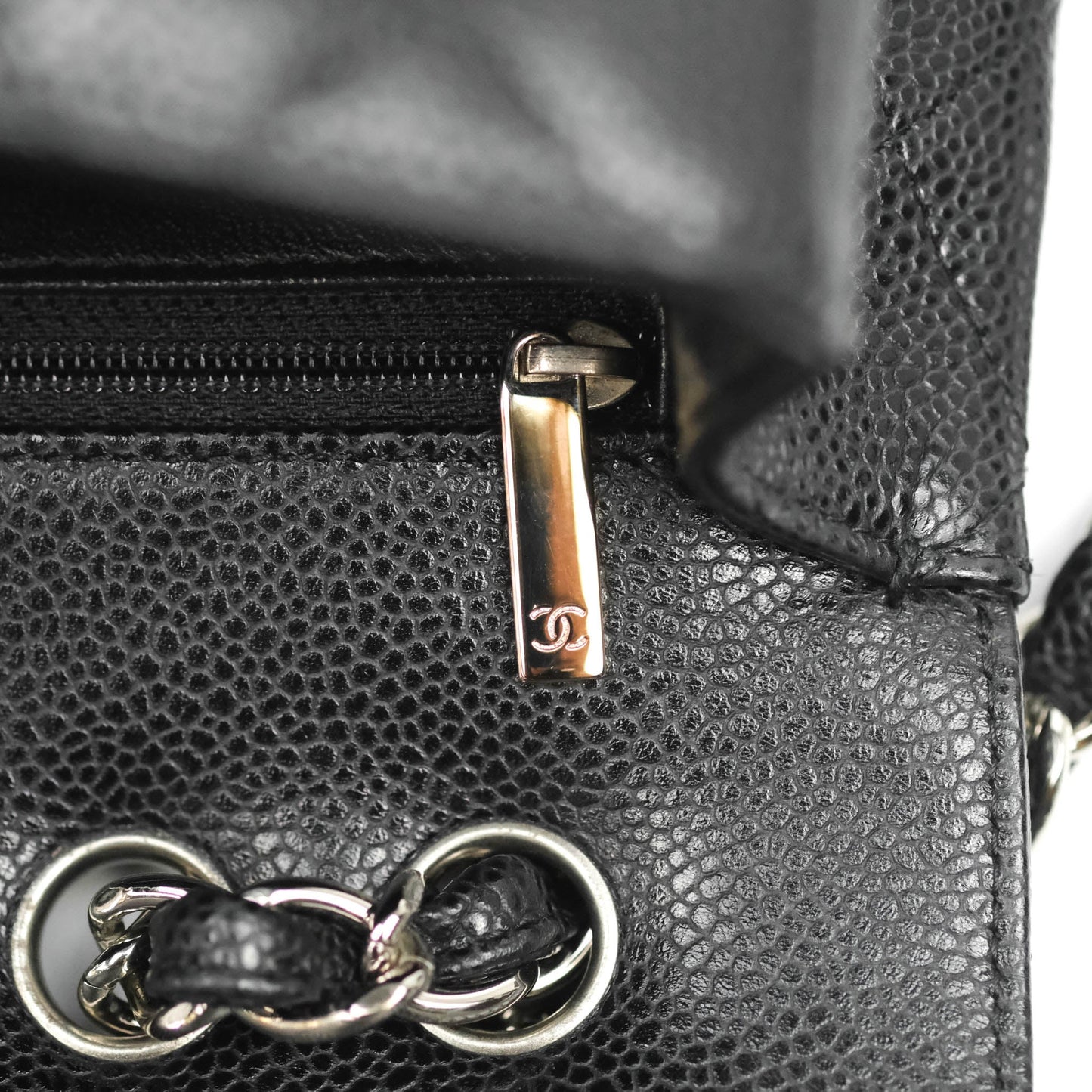 Chanel Jumbo Single Flap Black Caviar Silver Hardware