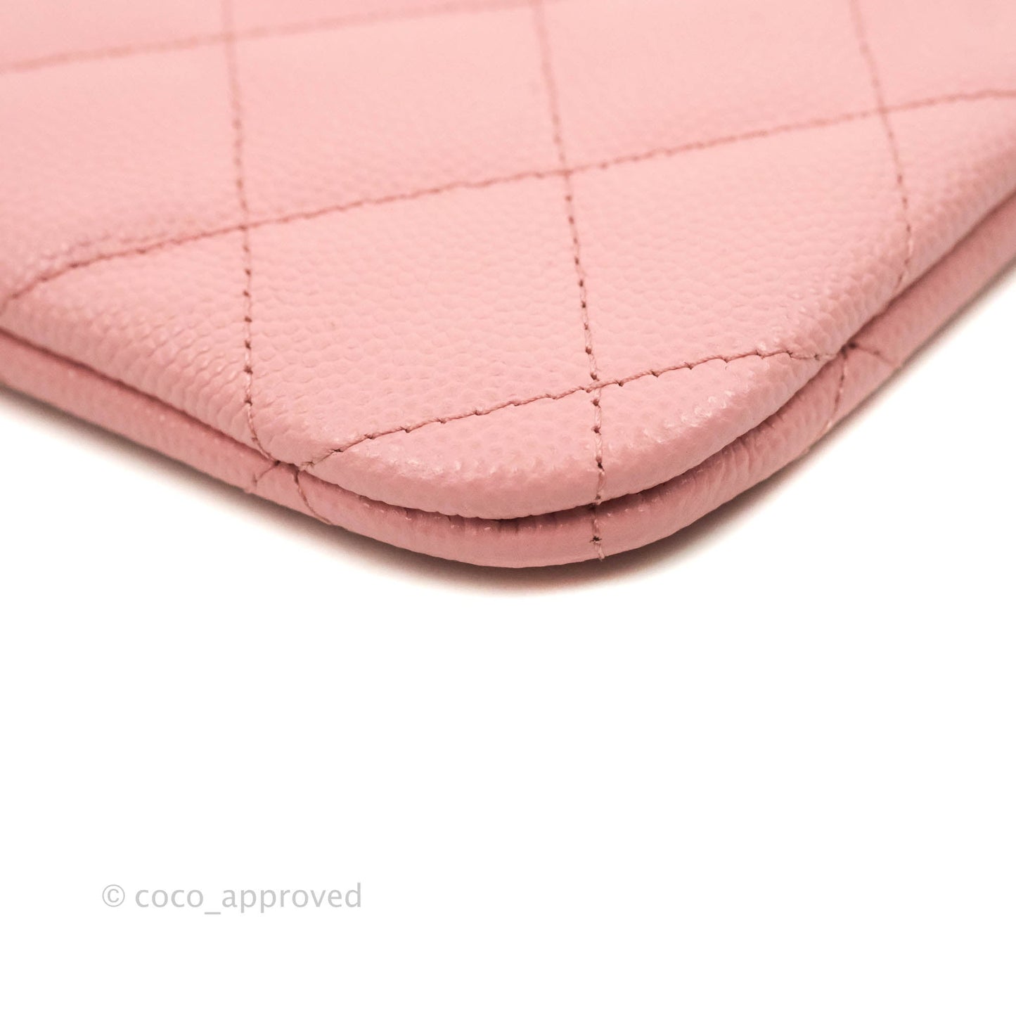 Chanel Mini Quilted O Case Pink Caviar Gold Hardware