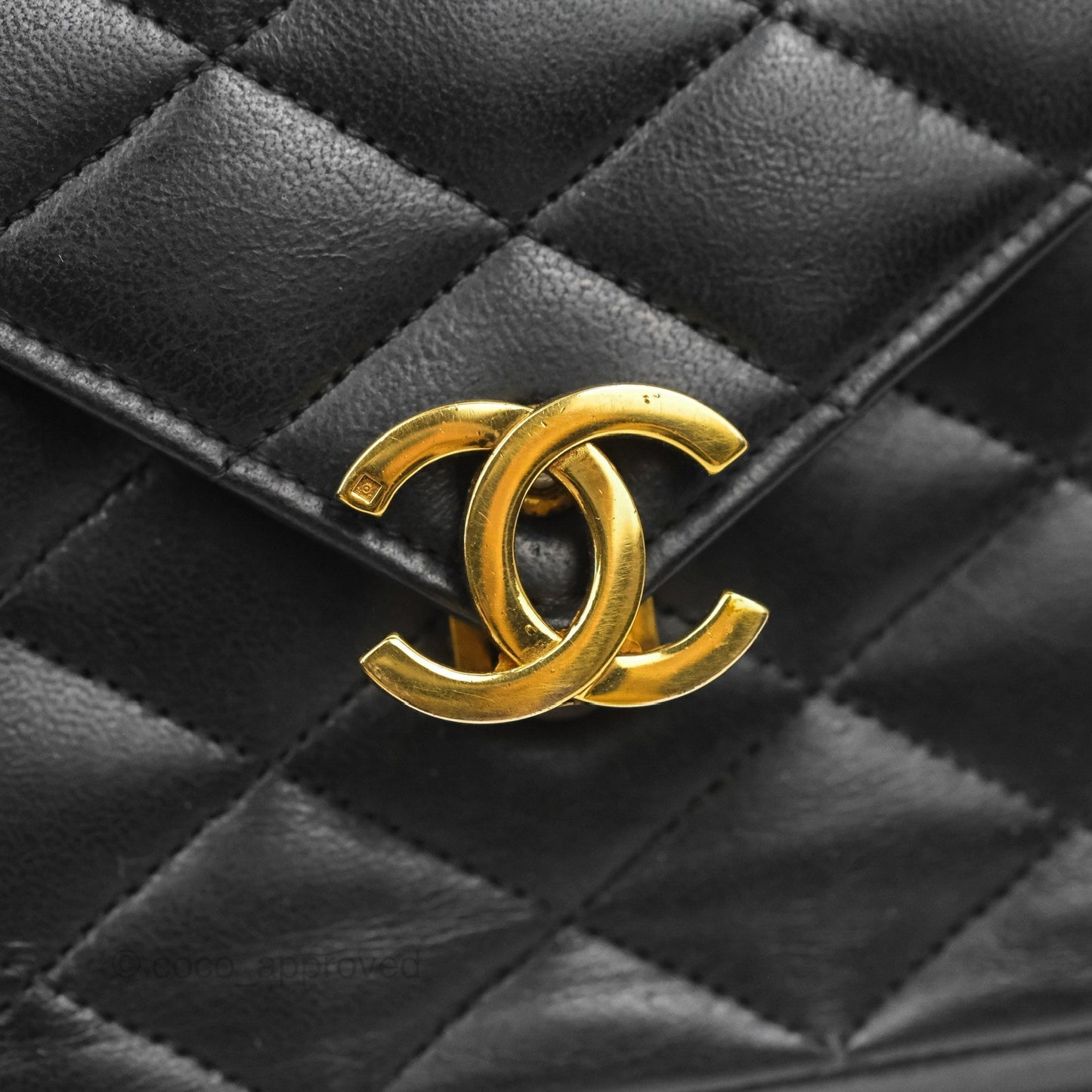 Chanel Vintage CC Clip-lock Flap Bag Black Lambskin 24K Gold Hardware