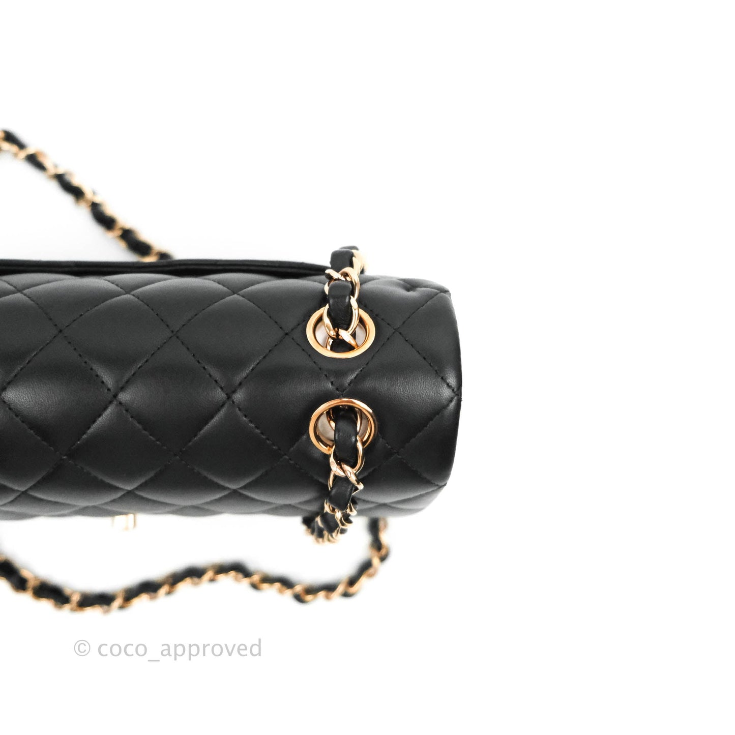 Chanel Classic Small S/M Flap Black Lambskin Rose Pink-Gold Hardware