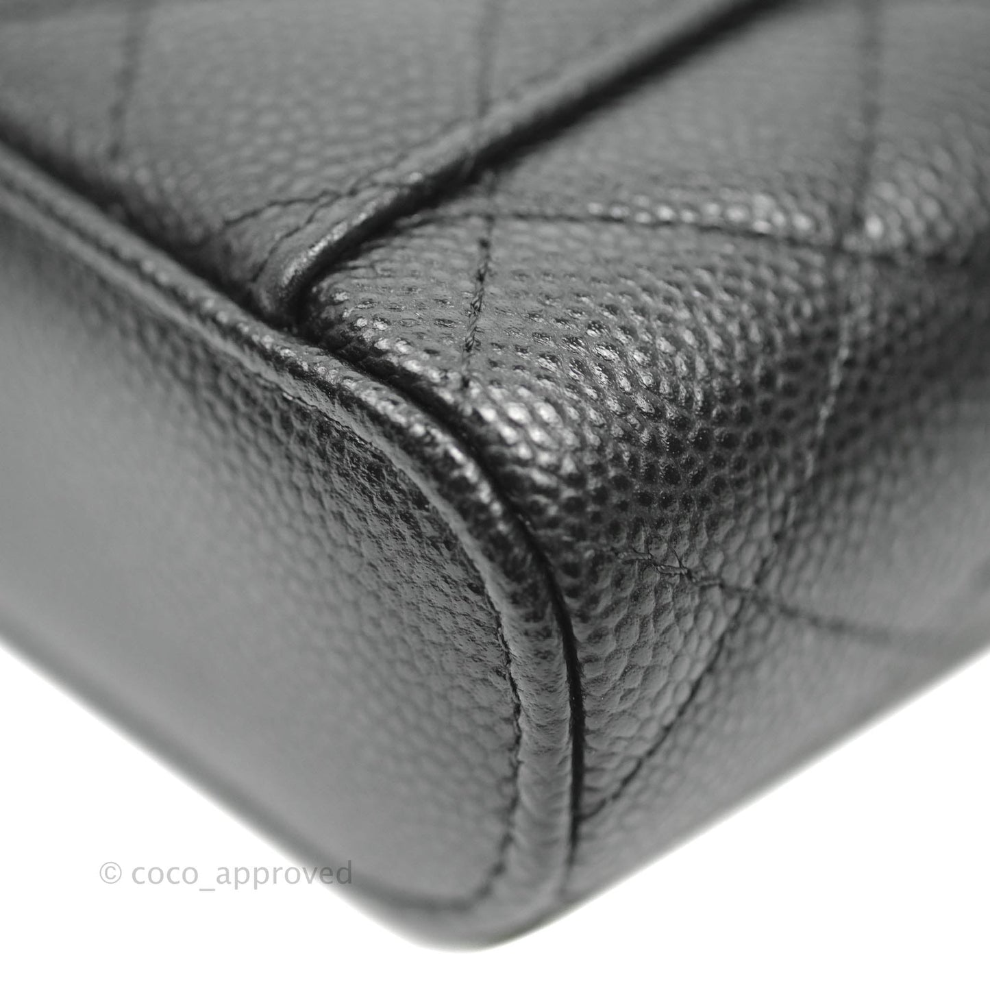 Chanel Quilted Small Handle With Care Vanity Case With Chain Black Caviar Gold Hardware