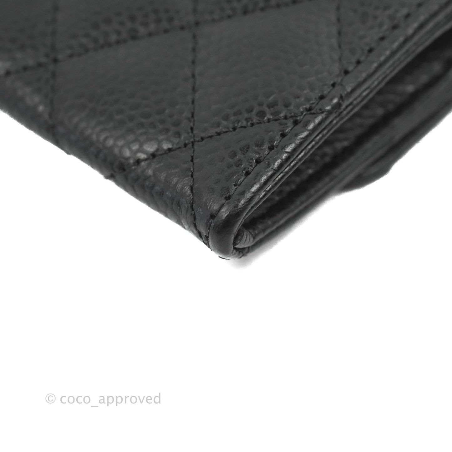 Chanel Quilted Flap Card Holder Black Caviar Gold Hardware