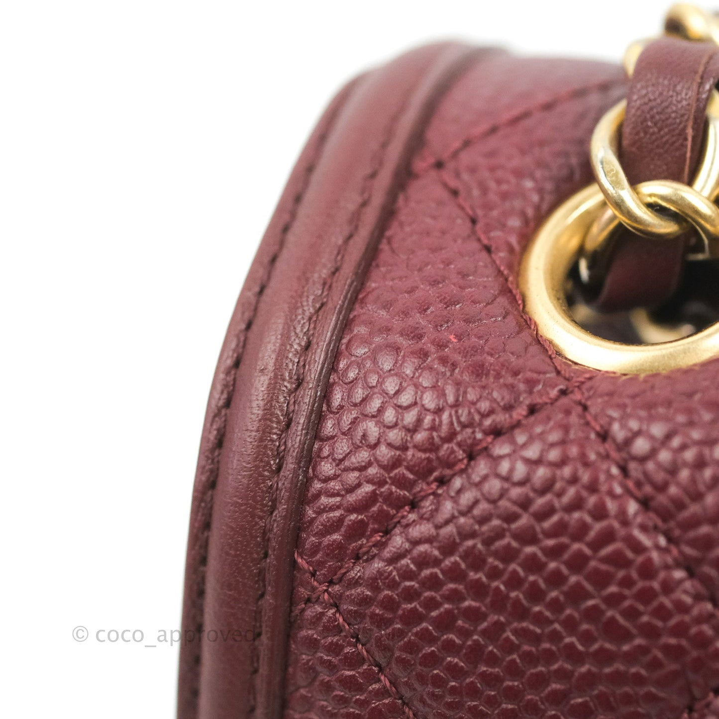 Chanel Quilted Medium CC Filigree Flap Burgundy Black Caviar