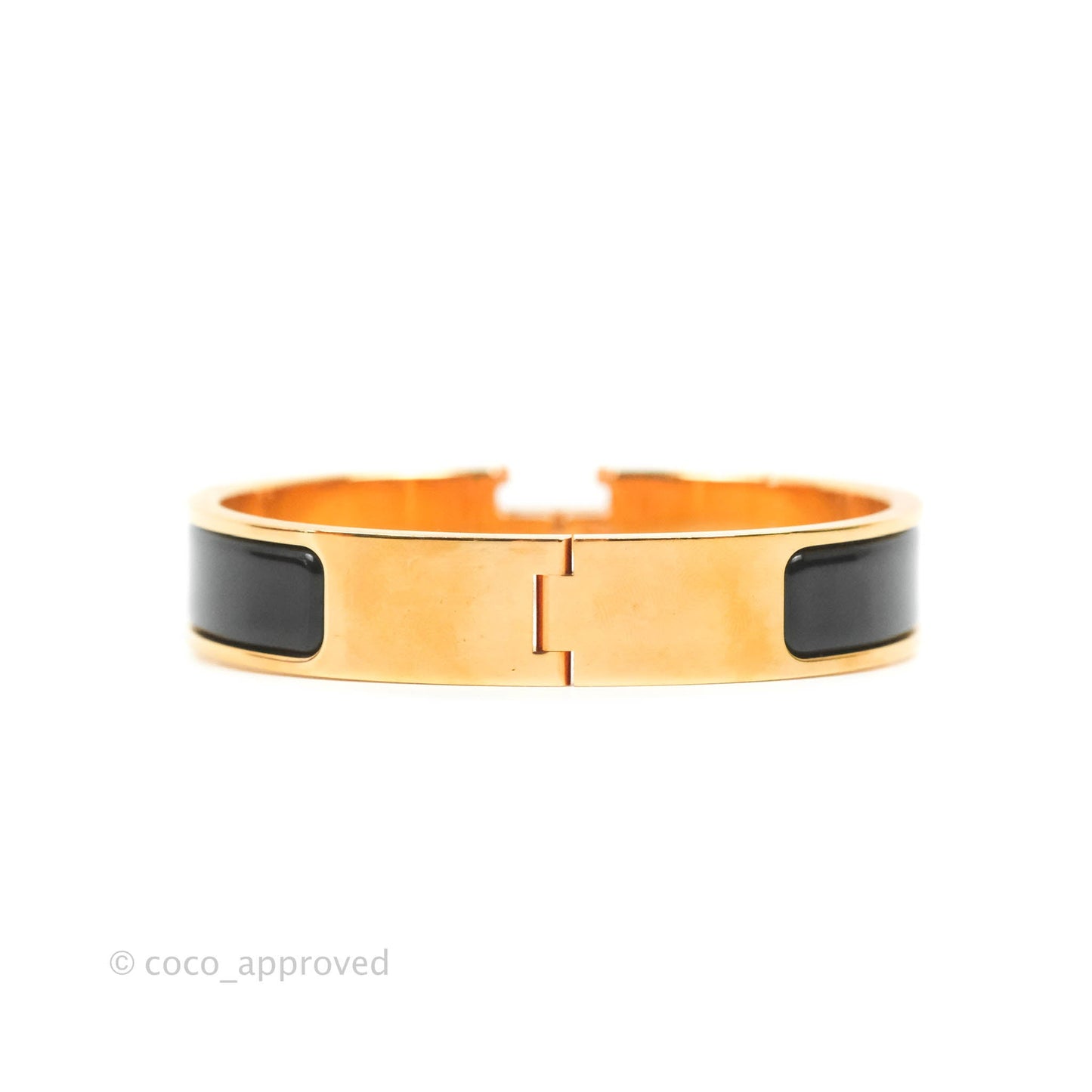Hermès Clic H Bracelet Black Rose Gold PM
