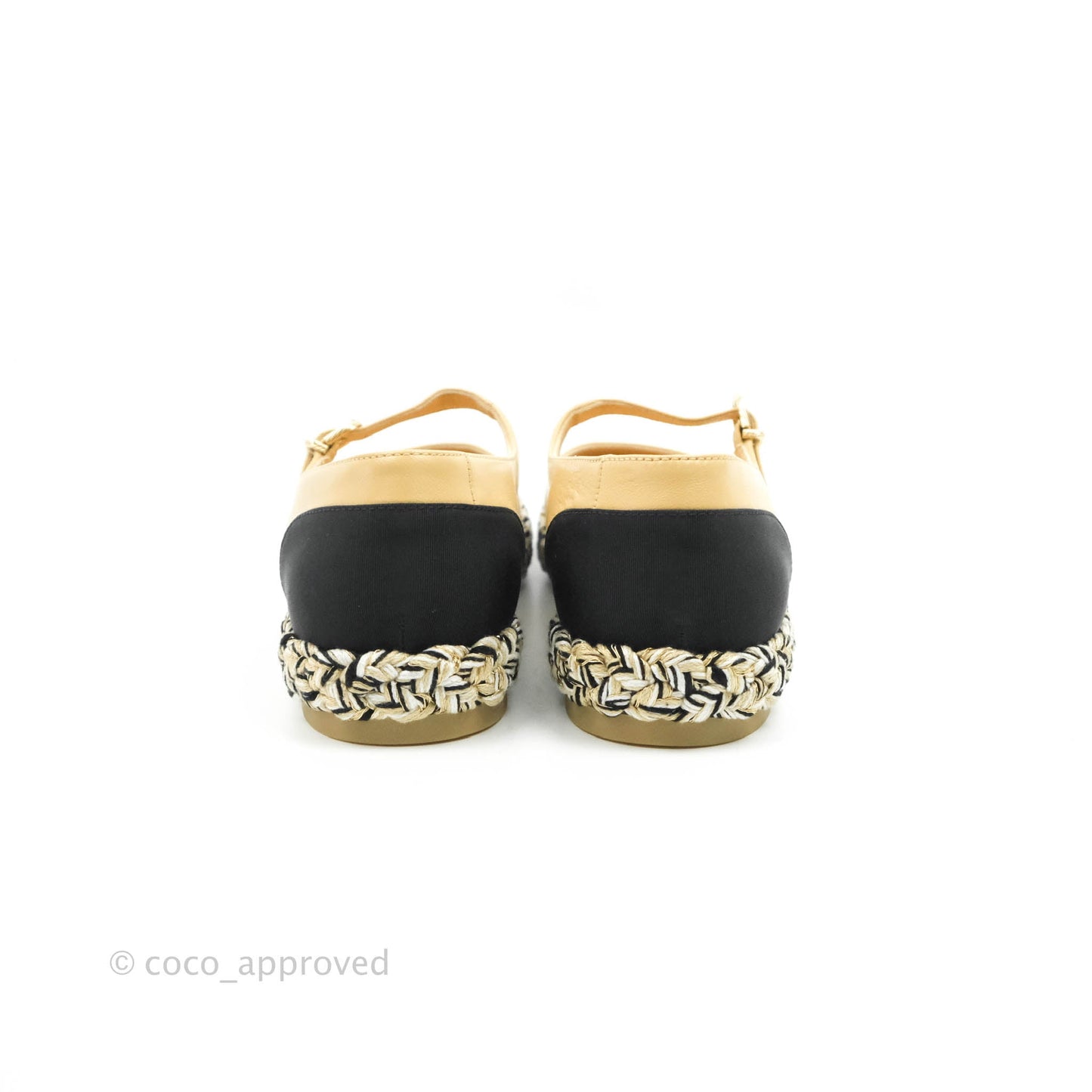 Chanel Espadrilles Beige Black 39C