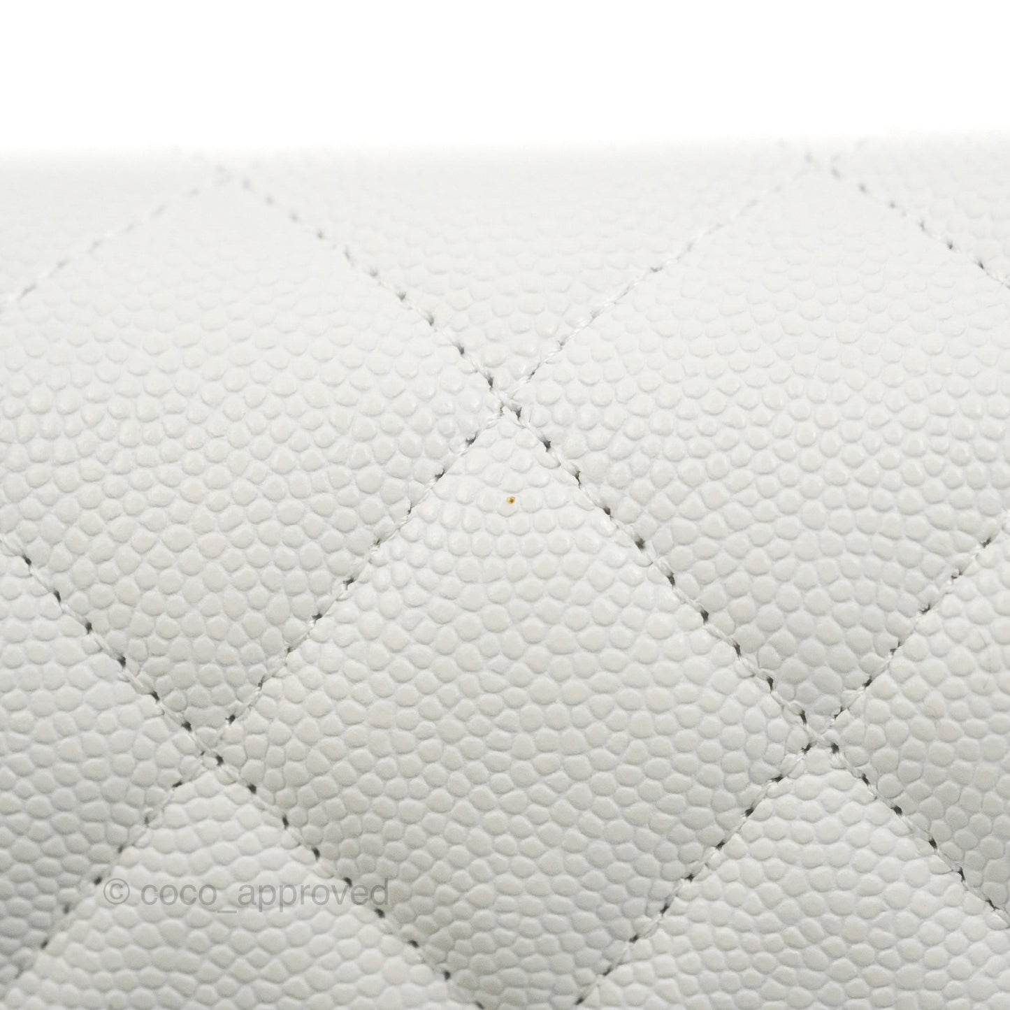Chanel Quilted Classic Wallet on Chain WOC White Caviar Gold Hardware