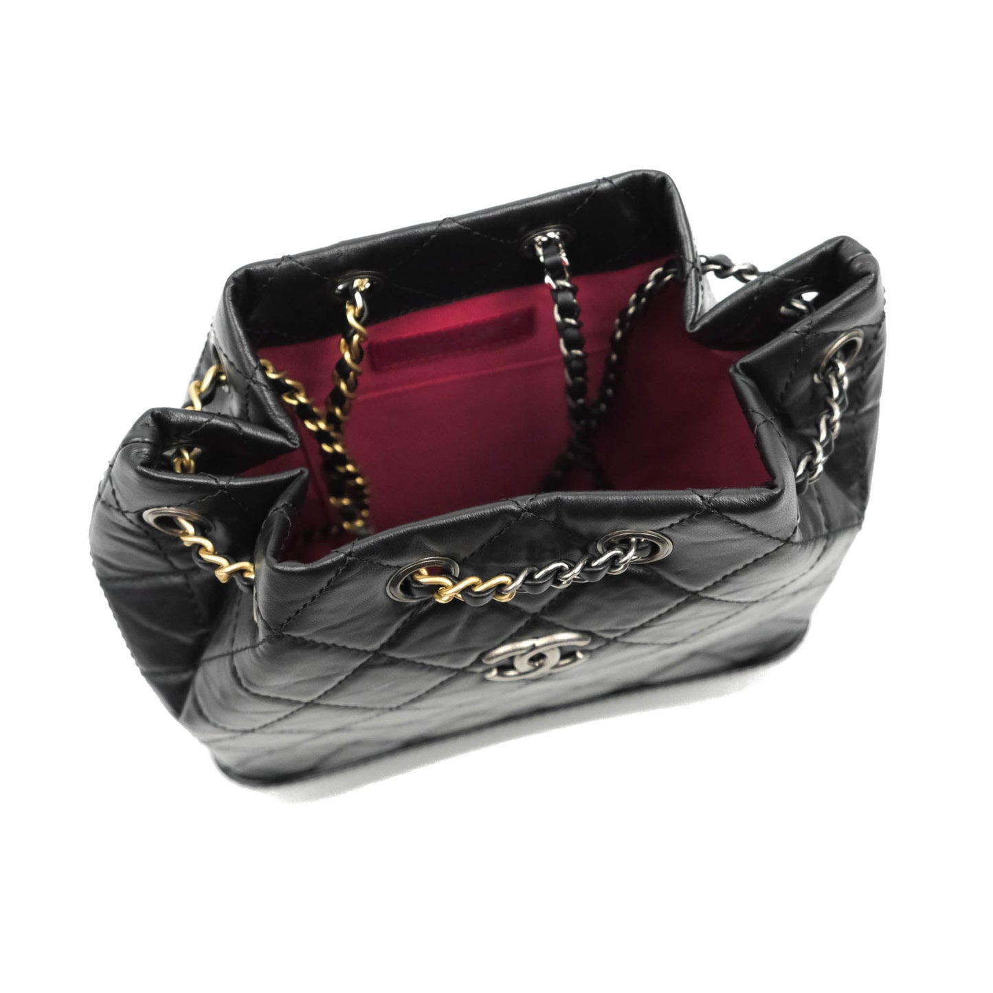 Chanel Small Gabrielle Backpack Black Aged Calfskin