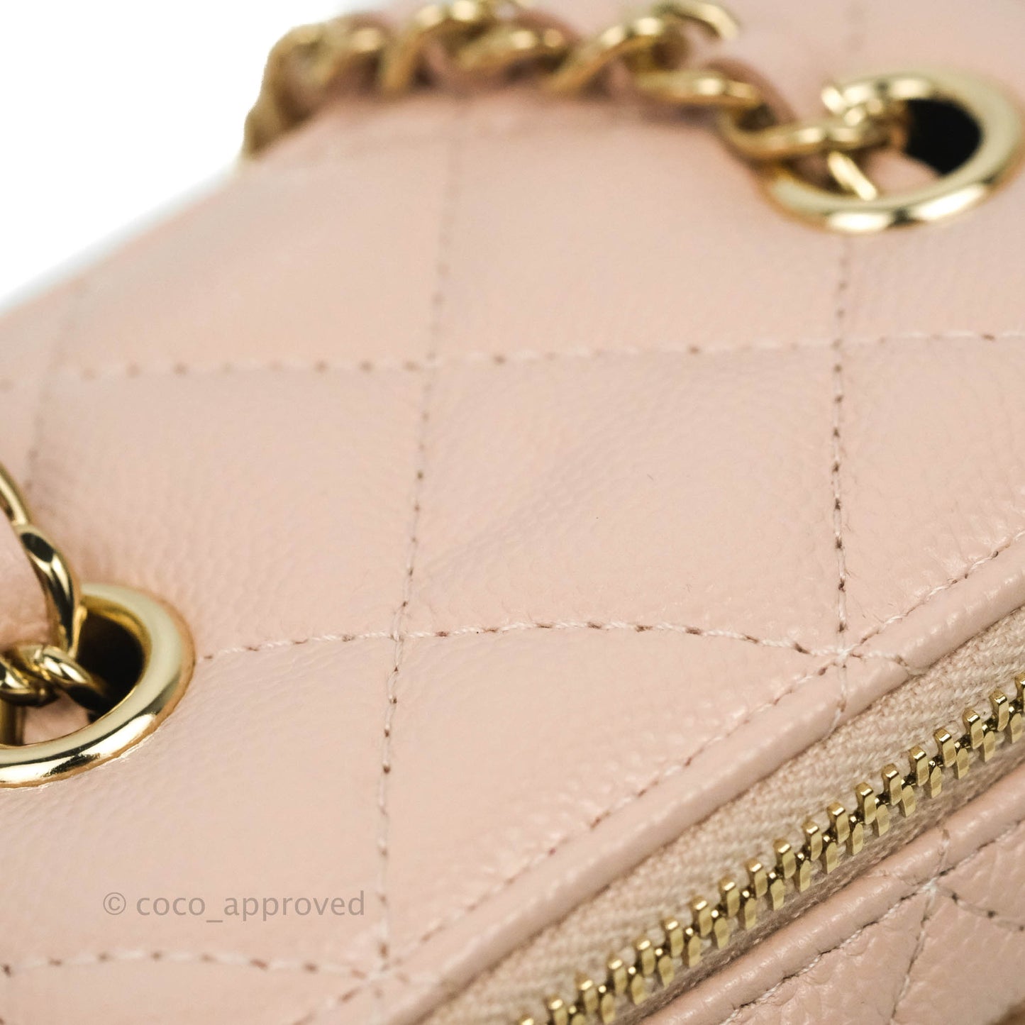 Chanel Mini Vanity With Chain Rose Clair Pink Caviar Gold Hardware