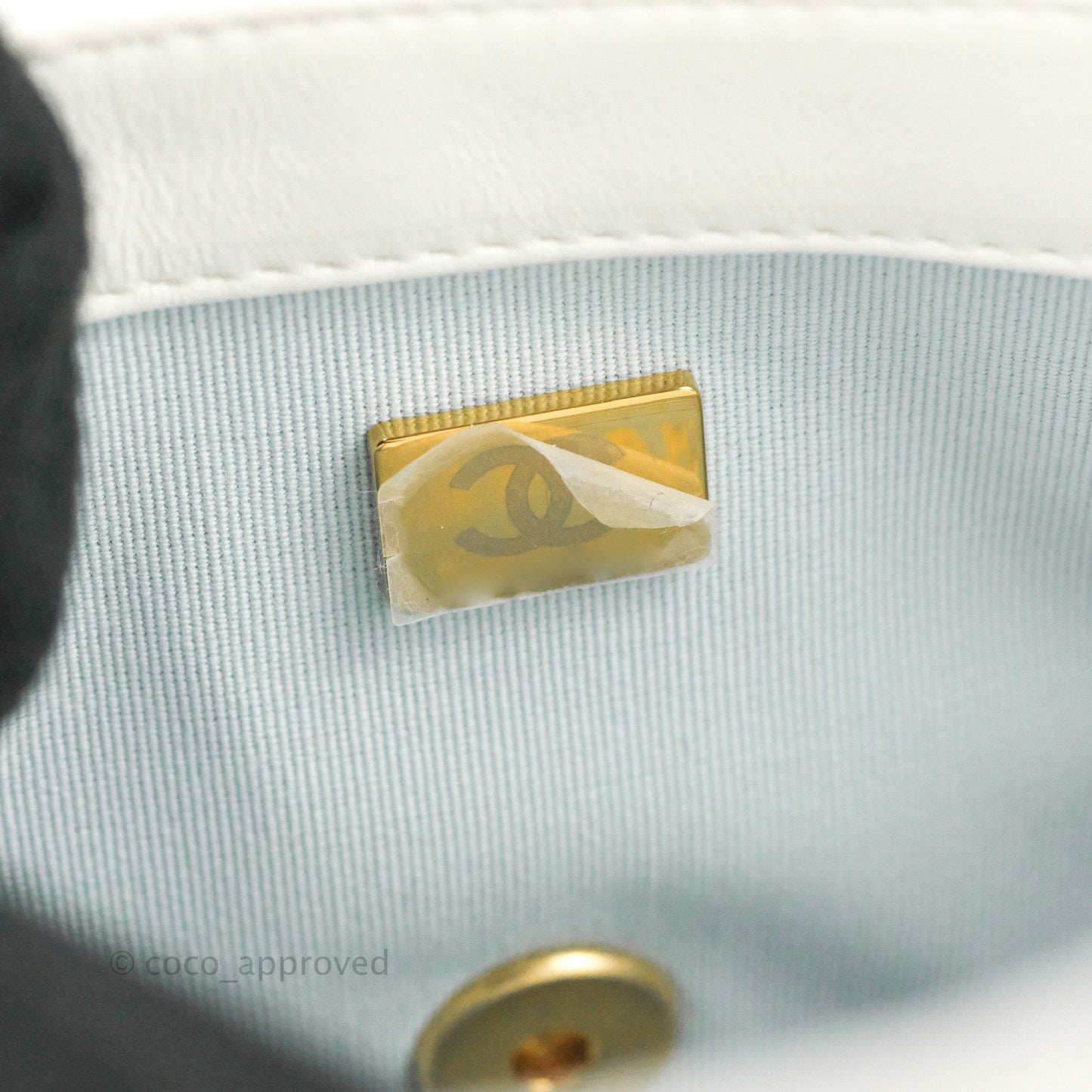 Chanel Quilted My Perfect Mini With Pearl White Lambskin Aged Gold Hardware
