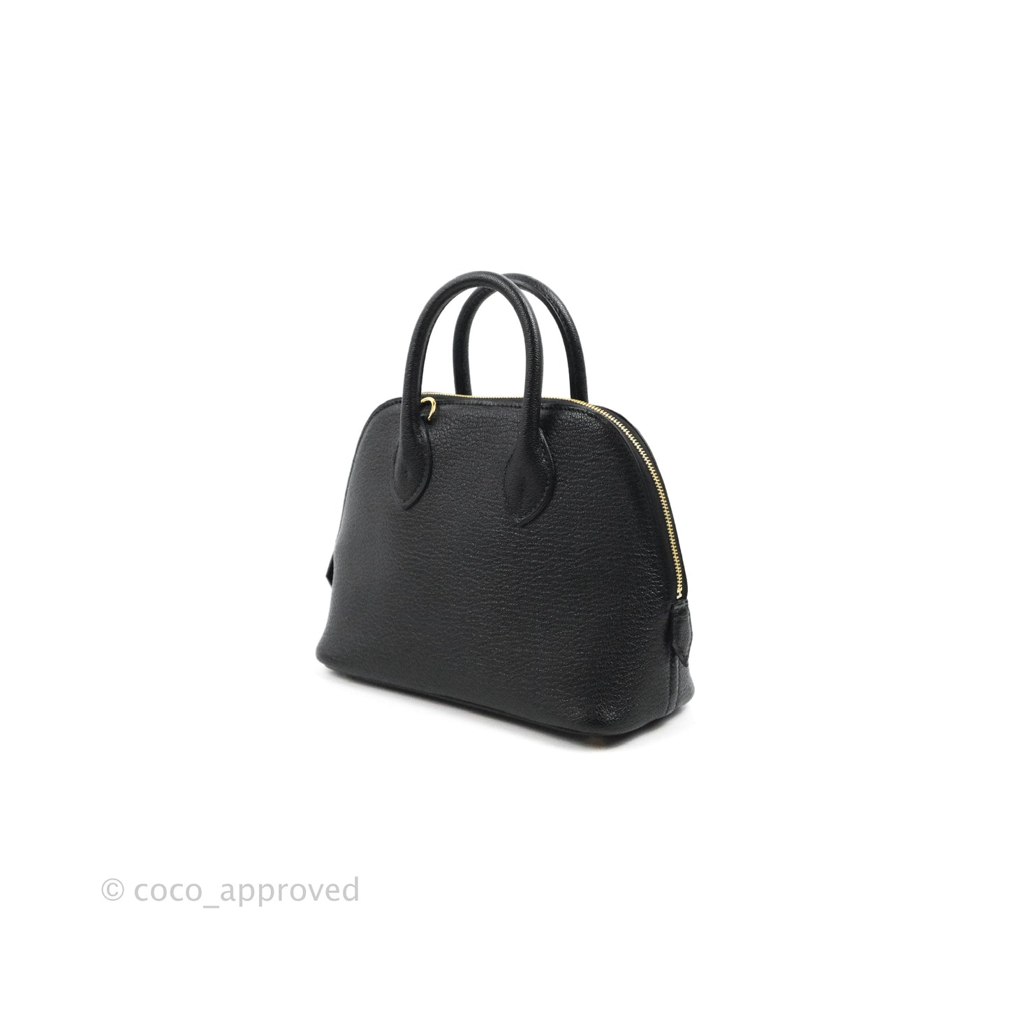 Hermès Bolide Mini 1923 Chevre Mysore Black Gold Hardware