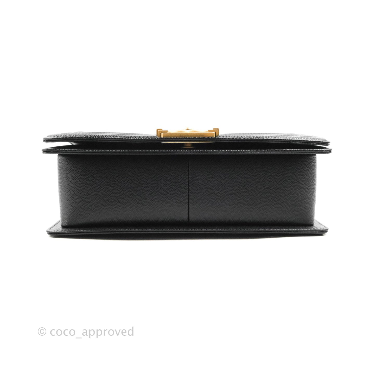 Chanel Quilted Medium Boy Black Caviar Aged Gold Hardware