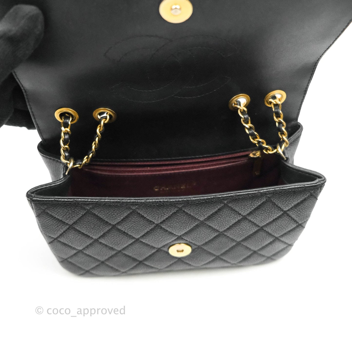 Chanel Quilted Small CC Filigree Flap Black Caviar