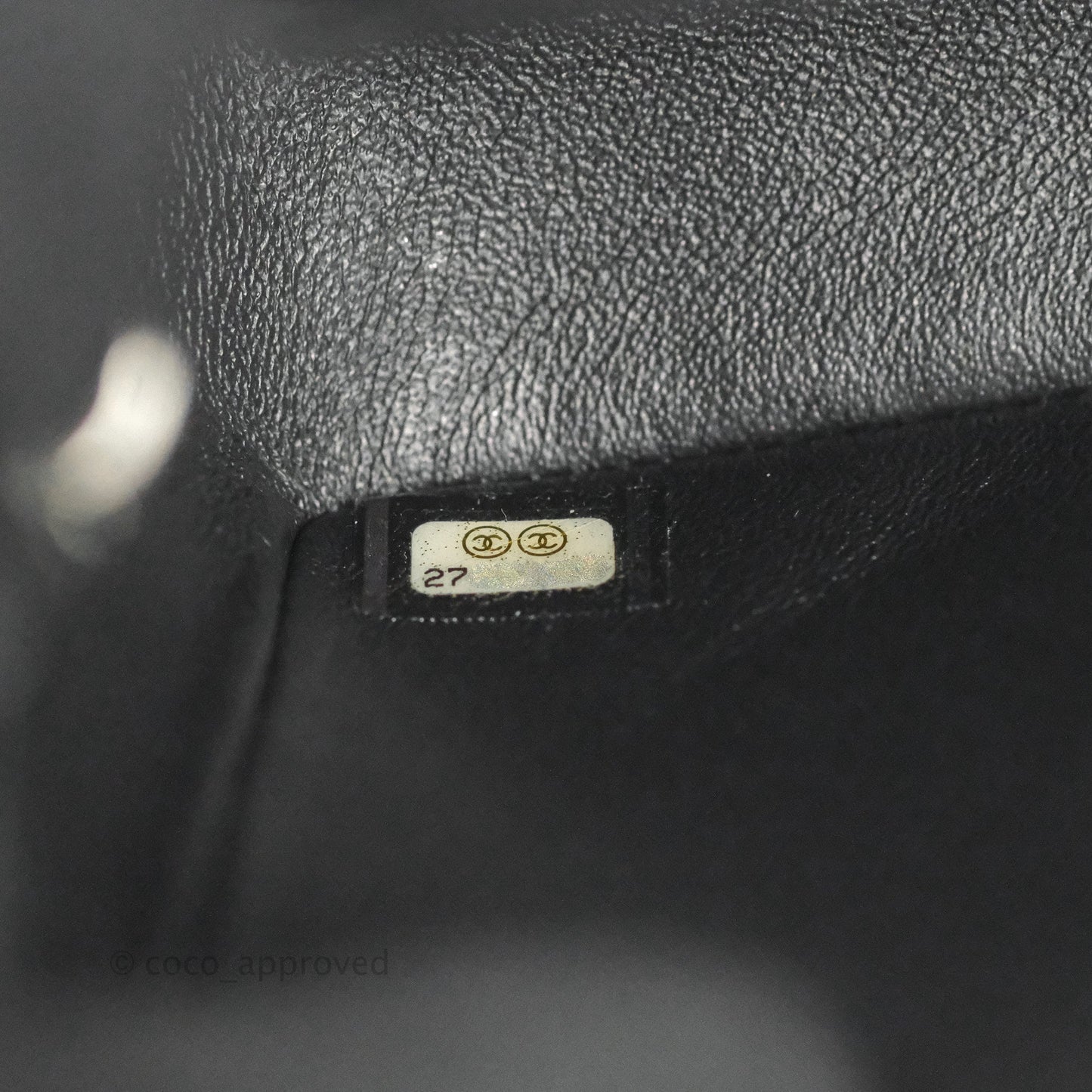 Chanel Quilted Mini Rectangular Flap Black Lambskin Silver Hardware