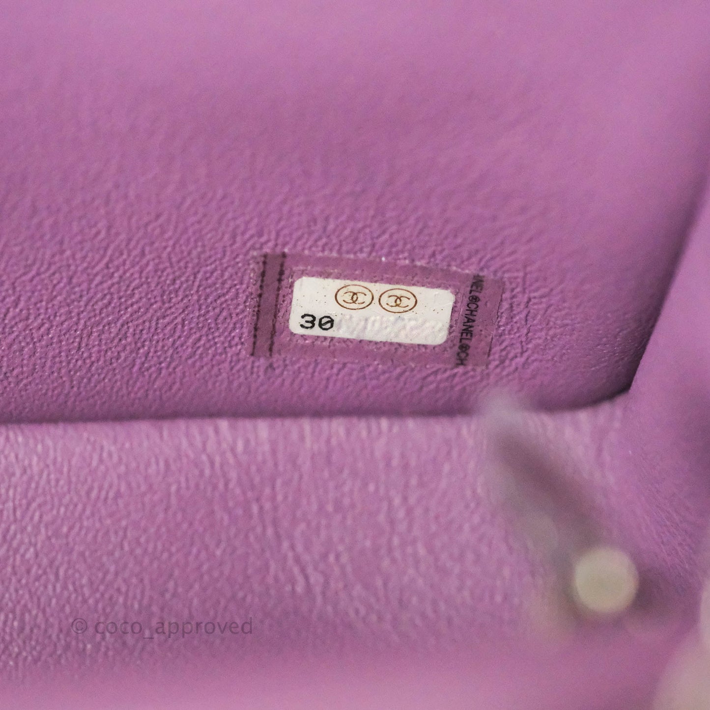 Chanel Quilted Mini Rectangular Flap Purple Lambskin Silver Hardware