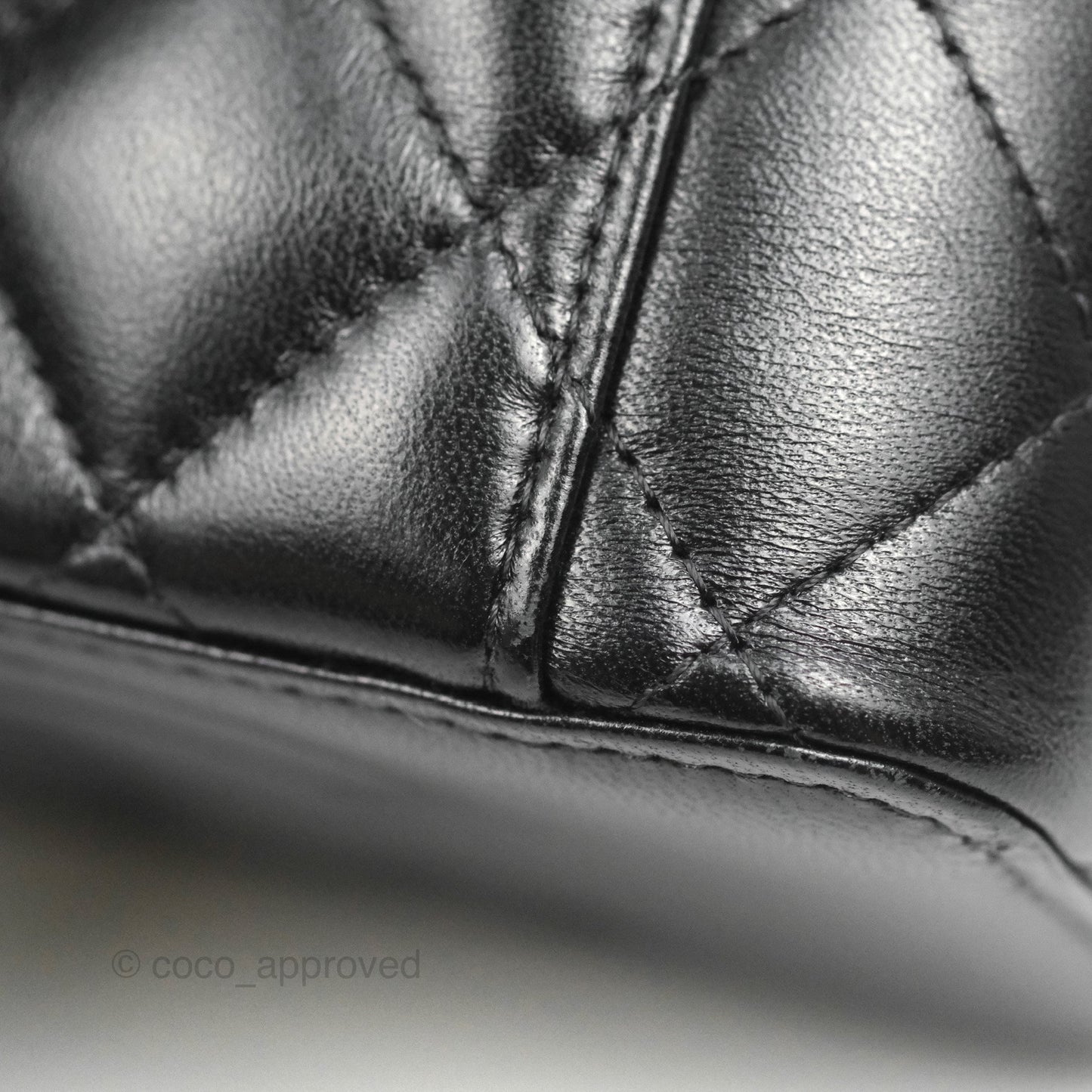 Chanel Vanity with Double Chain Black Shiny Lambskin 23C