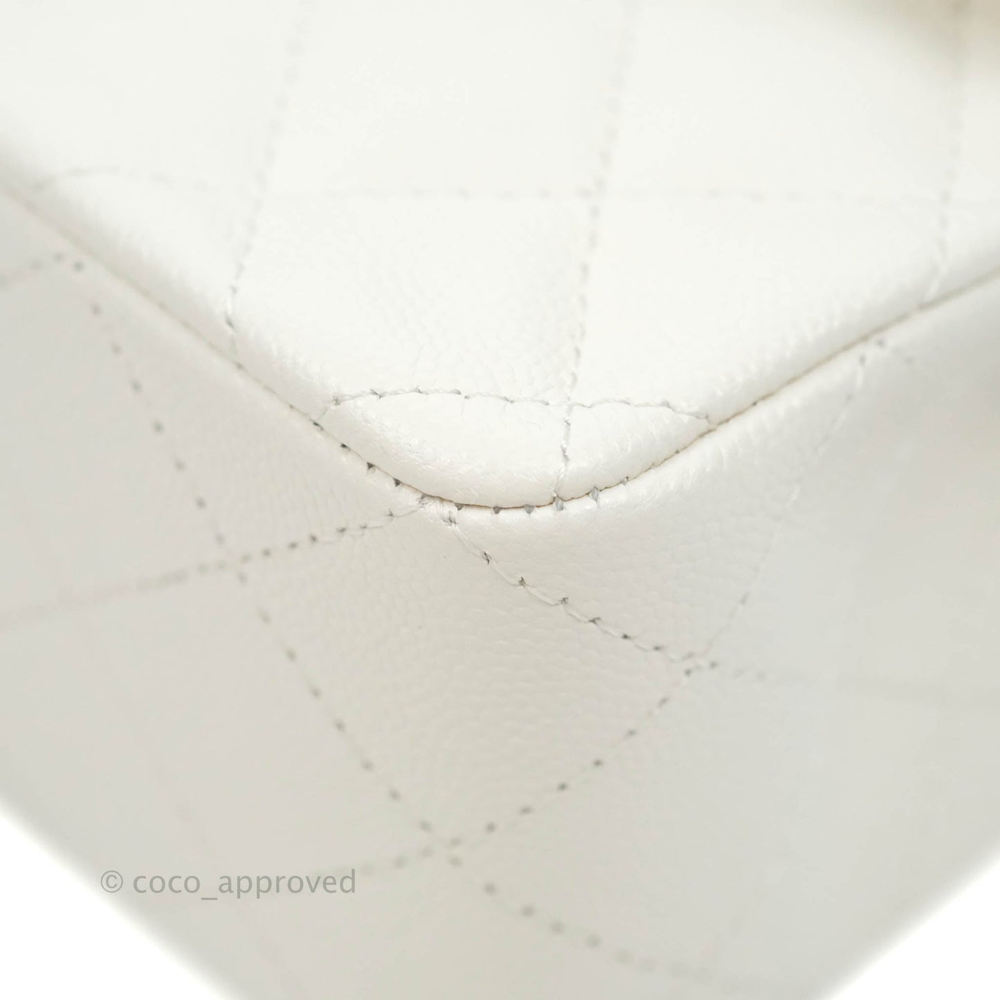 Chanel Classic Small S/M Flap White Caviar Gold Hardware 20S
