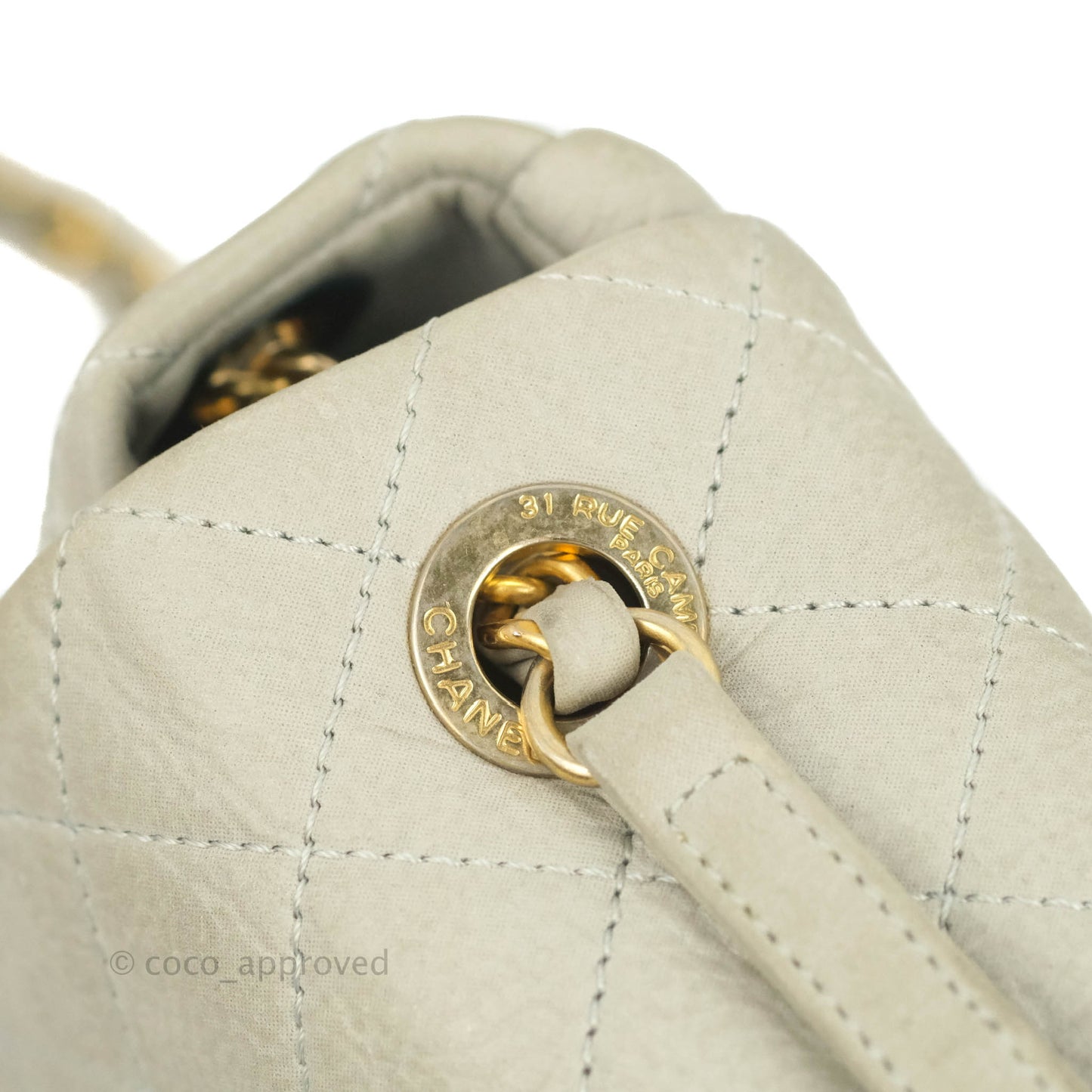Chanel Iridescent Calfskin Quilted Chic Quilt Flap Grey Gold Hardware