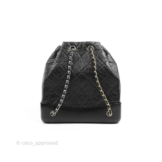 Chanel Small Gabrielle Backpack Black Aged Calfskin