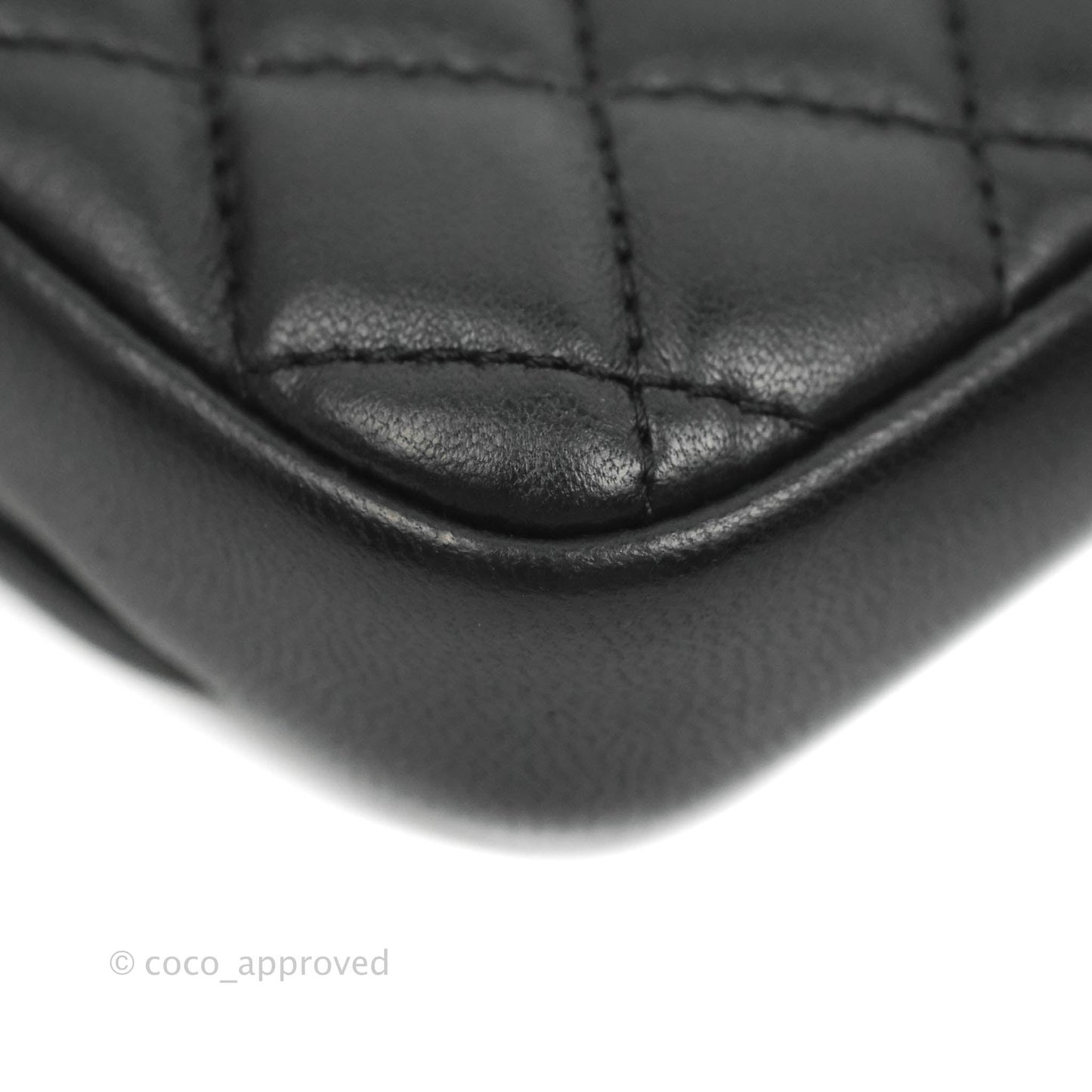Chanel Classic Twin Flap Bag Side Pack Black Lambskin Gold Hardware