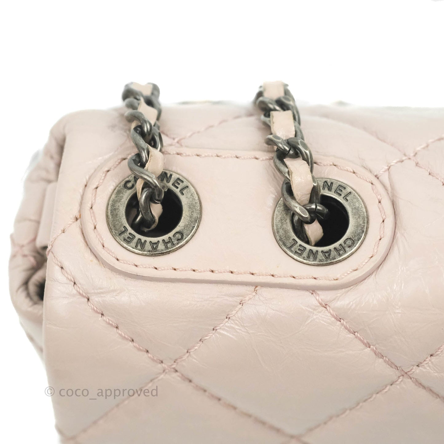 Chanel Mini Flap Nude Pink Crumpled Glazed Calfskin Ruthenium Hardware