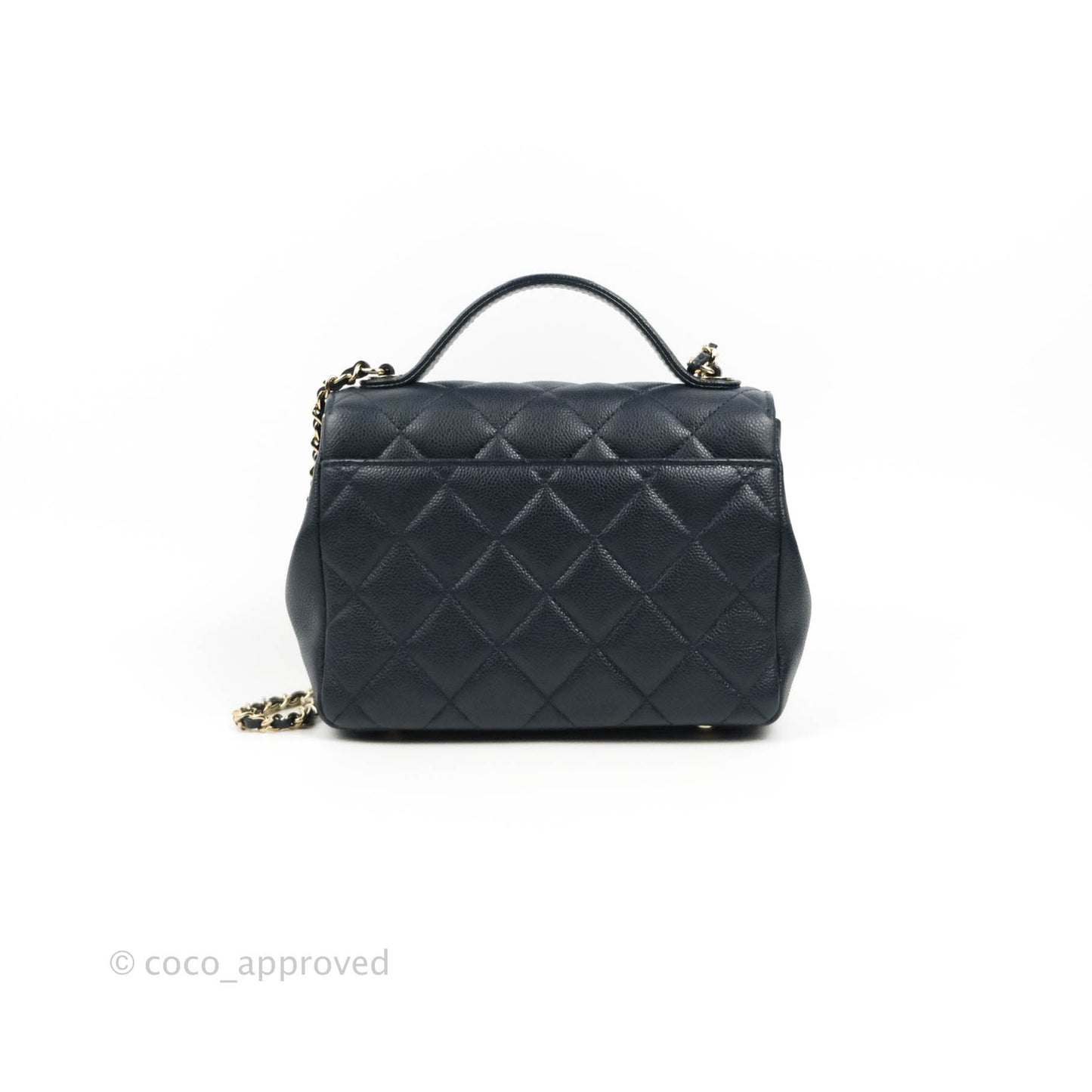 Chanel Quilted Small Business Affinity Flap Navy Caviar Gold Hardware