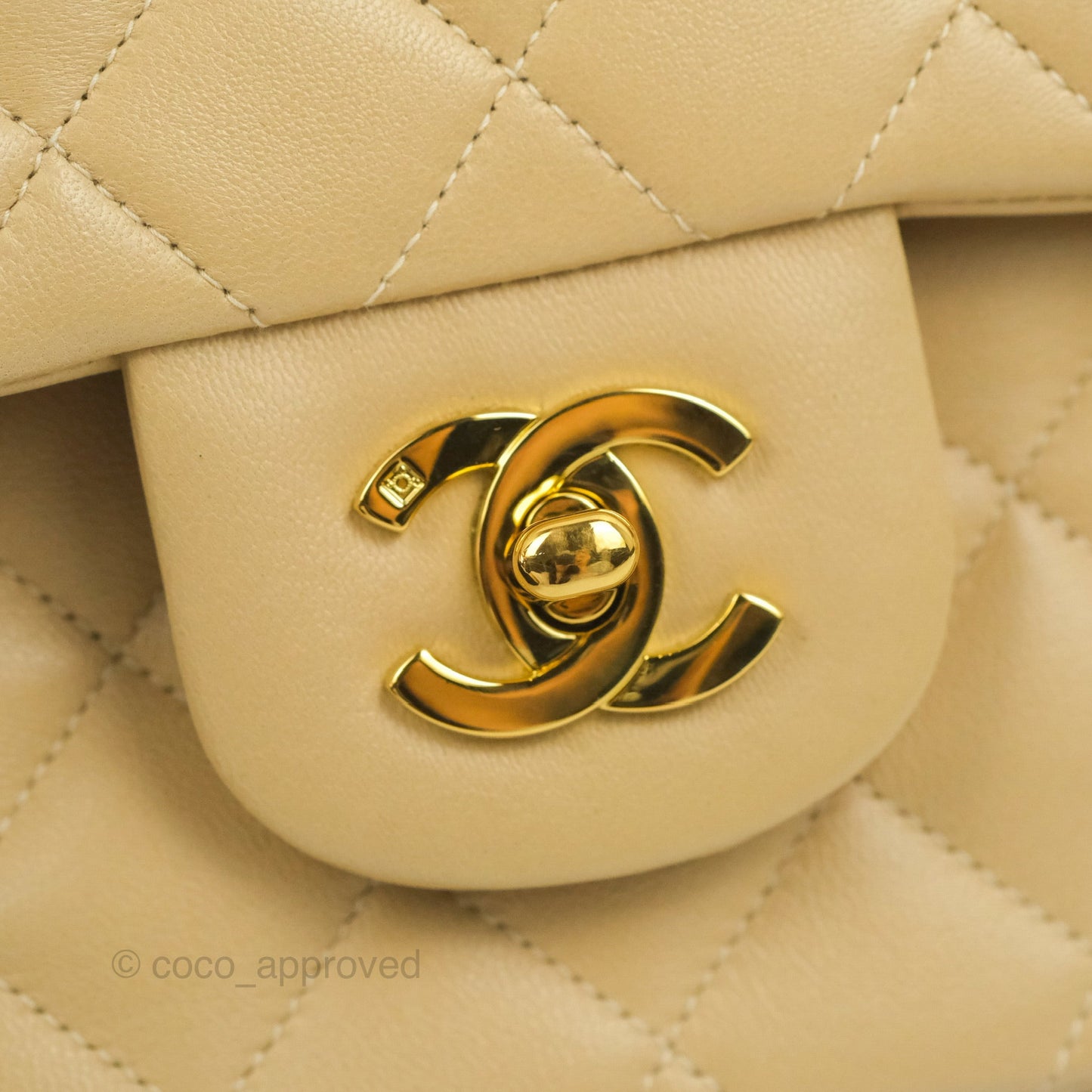 Chanel Classic Vintage Small Flap Beige Lambskin 24K Gold Hardware