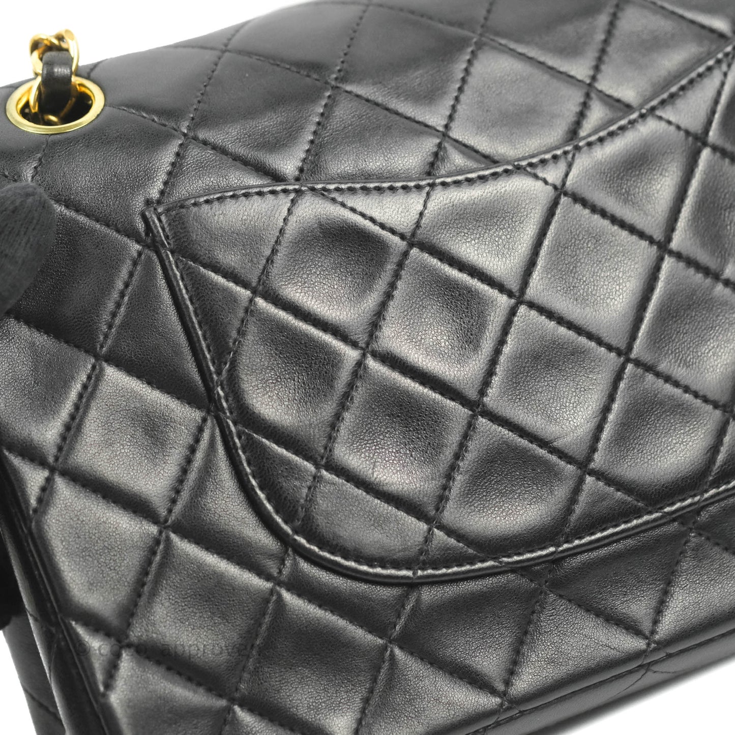 Chanel Classic Vintage Medium Flap Black Lambskin 24K Gold Hardware