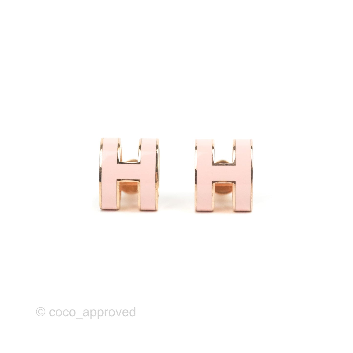 Hermès Pop H Earrings Rose Dragee Rose Gold Tone