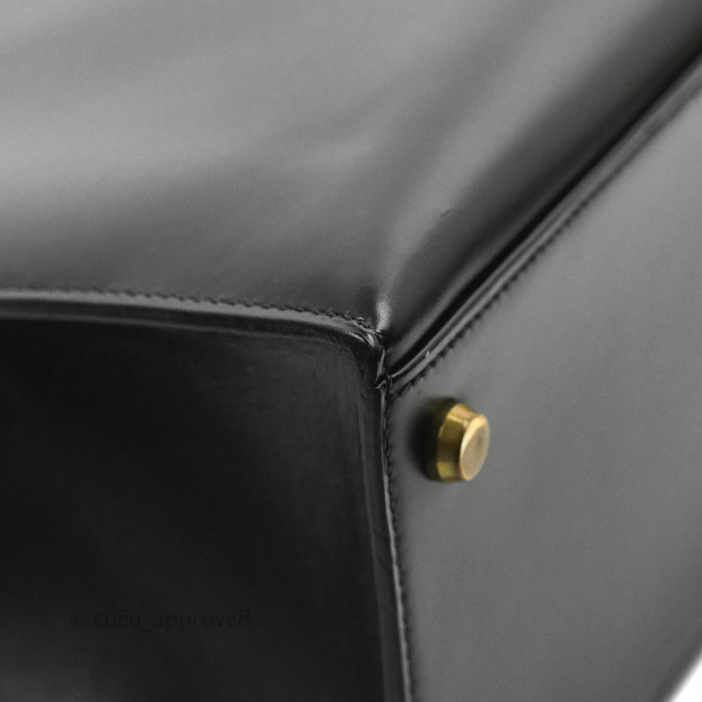 Hermès Kelly 28 Vintage Sellier Black Box Leather Gold Hardware