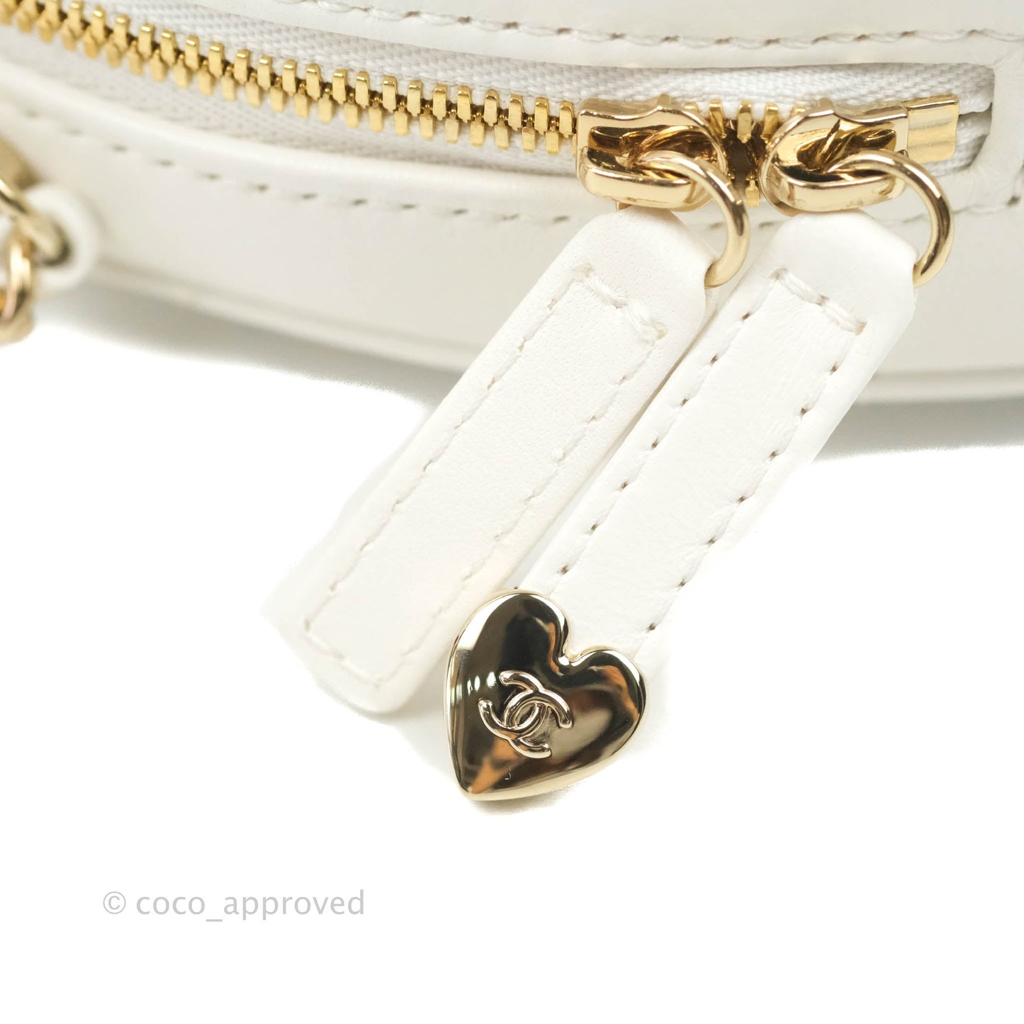 Chanel Large Heart Bag White Lambskin Gold Hardware 22S