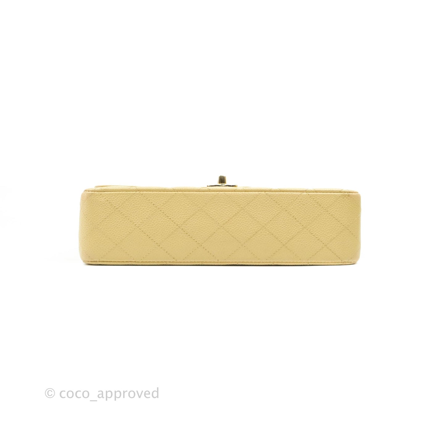 Chanel Vintage Classic M/L Medium Double Flap Bag Beige Caviar 24K Gold Hardware