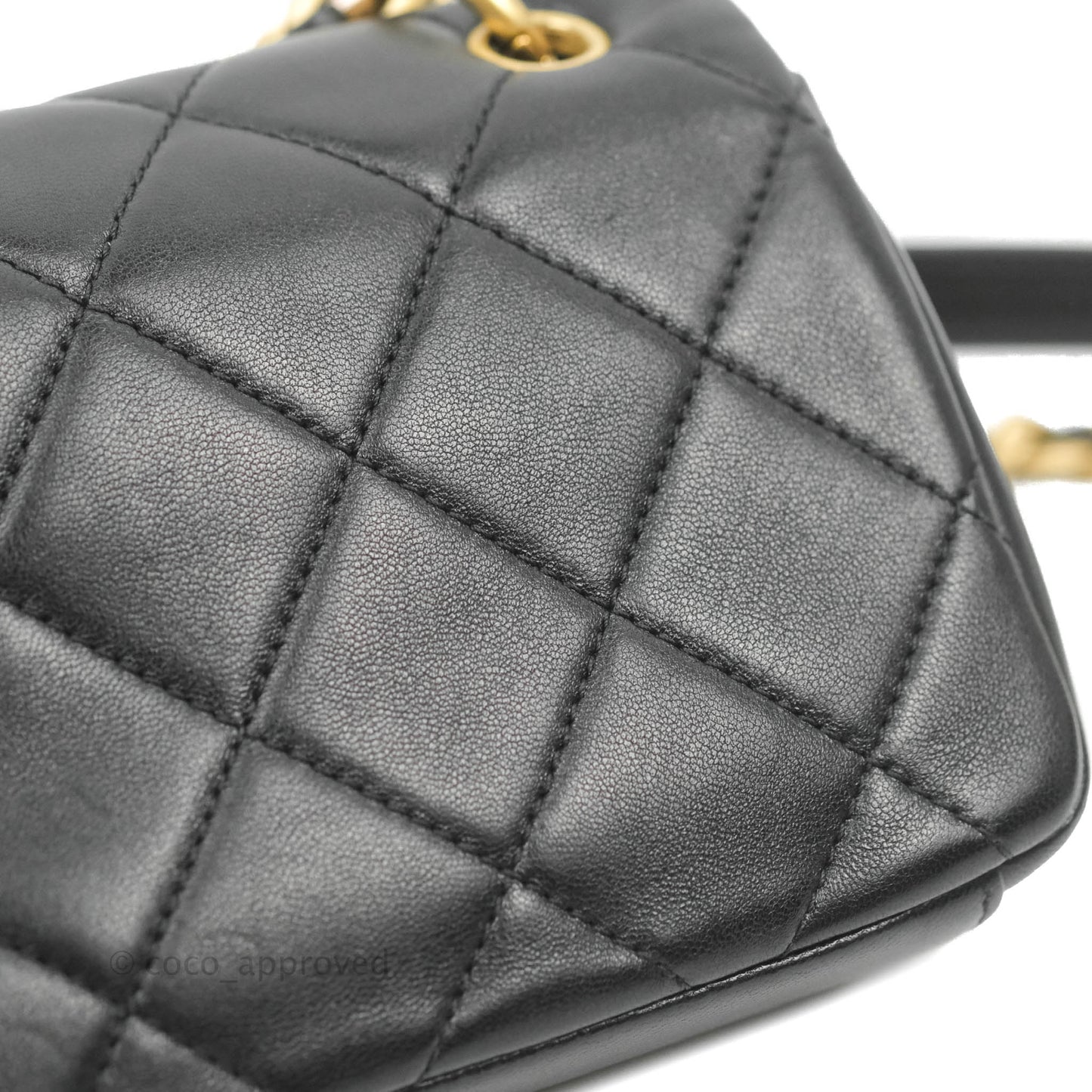 Chanel Entwined Chain Bag Black Lambskin Aged Gold Hardware
