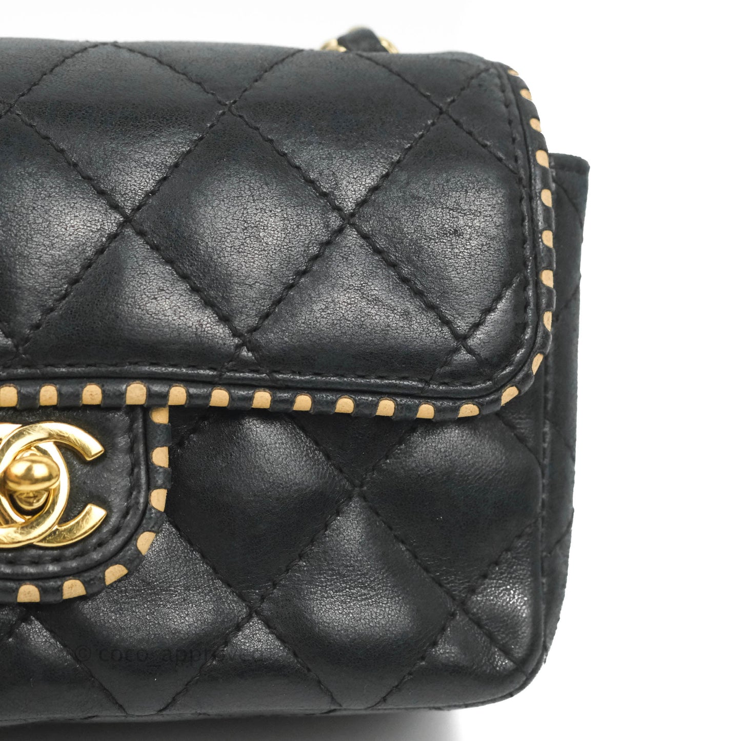 Chanel Vintage Mini Rectangular Black Calfskin 24K Gold Hardware