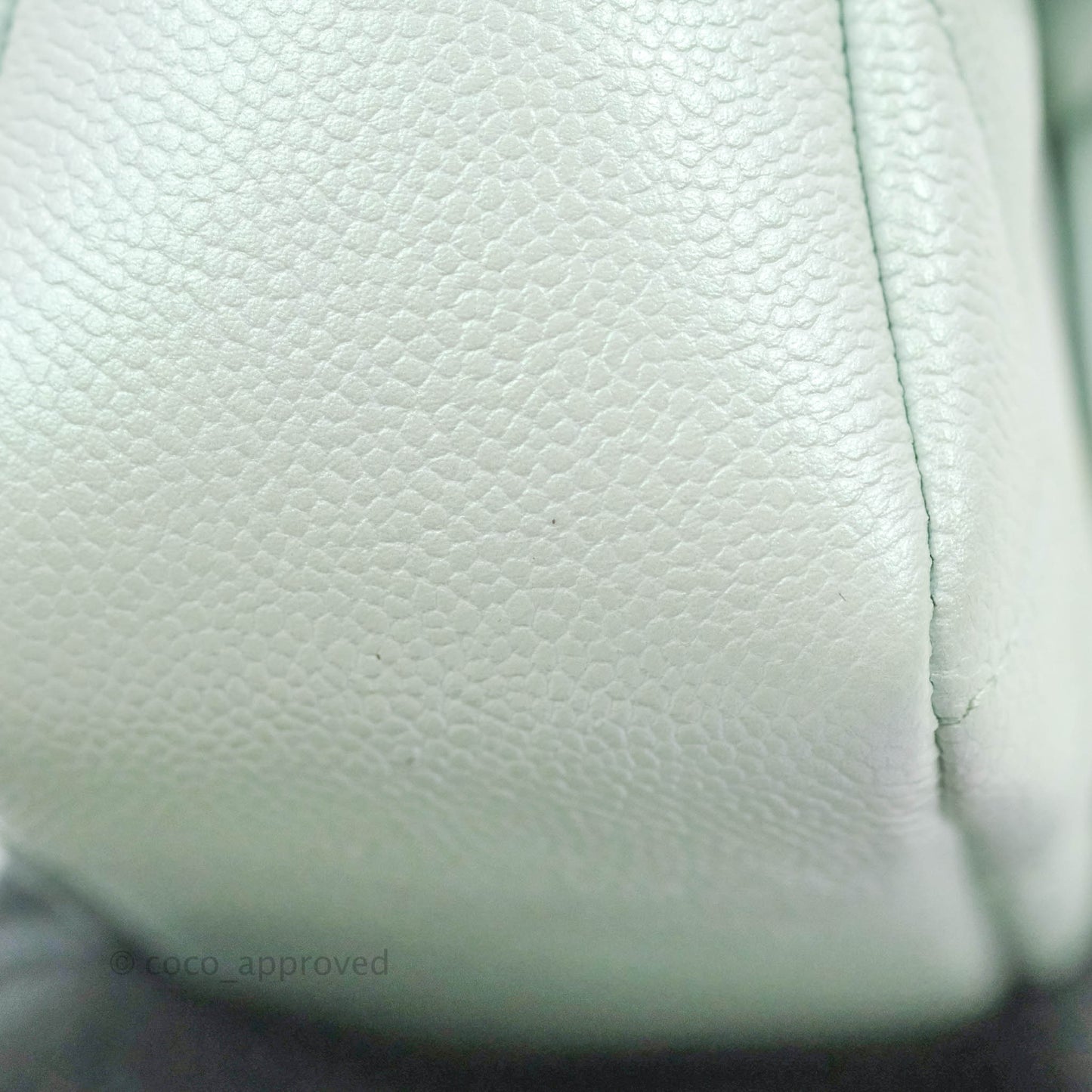 Chanel Quilted My Perfect Mini Iridescent Mint Green Caviar Aged Gold Hardware 21K