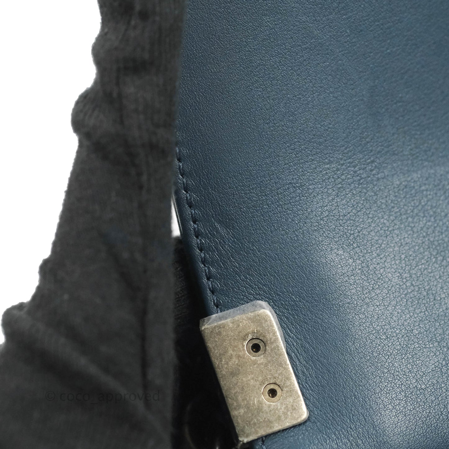 Chanel Boy Small Navy Calfskin Ruthenium Hardware