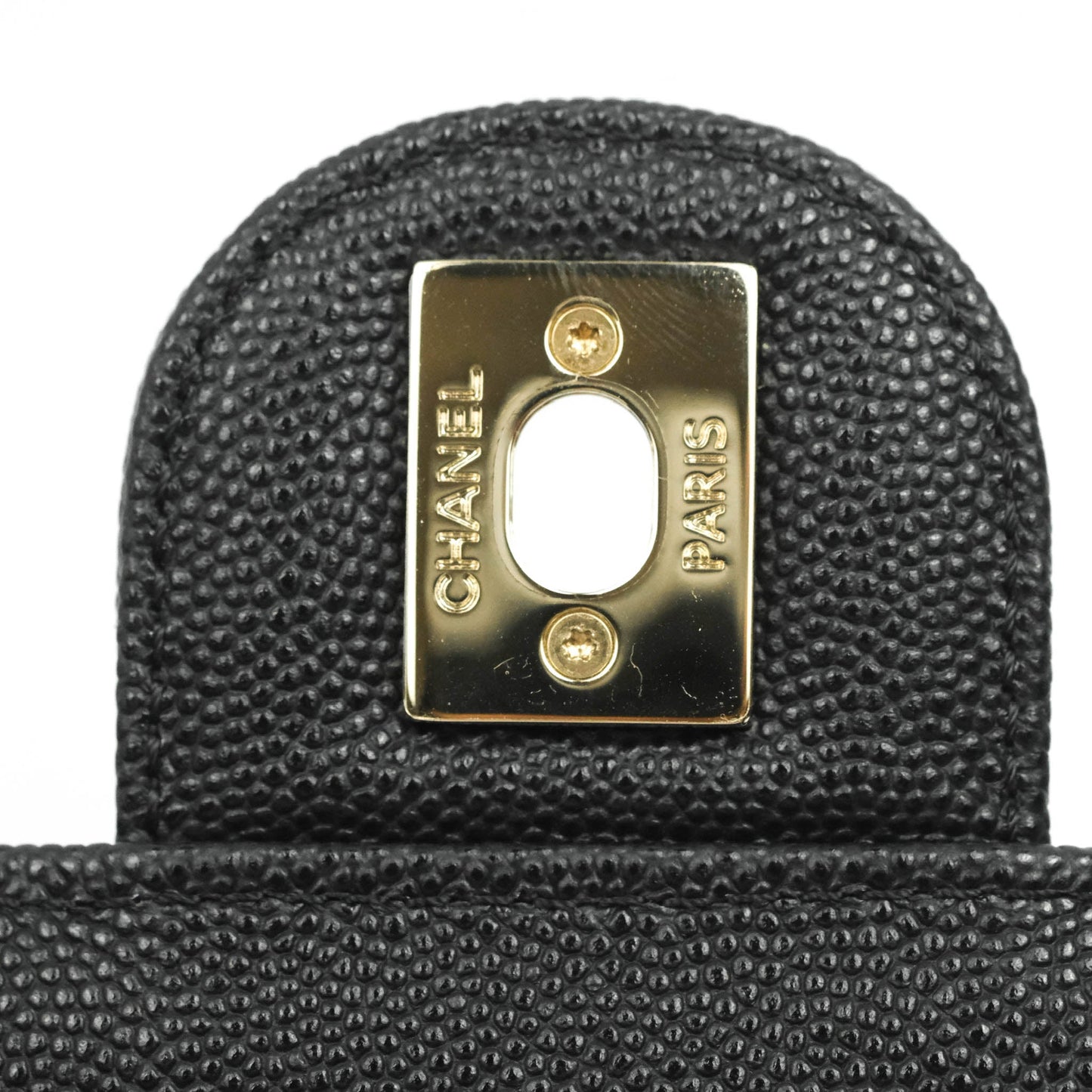 Chanel Quilted Like The Wallet Medium Flap Black Caviar Gold Hardware 22C