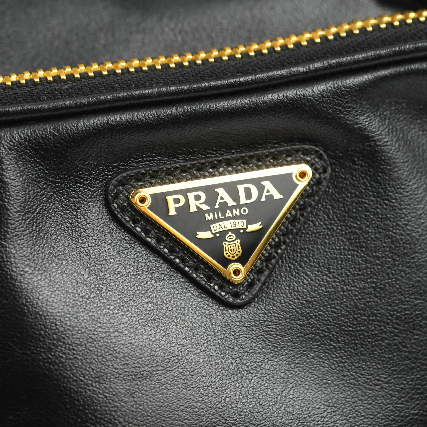 Prada Duet Bucket Bag Black Leather