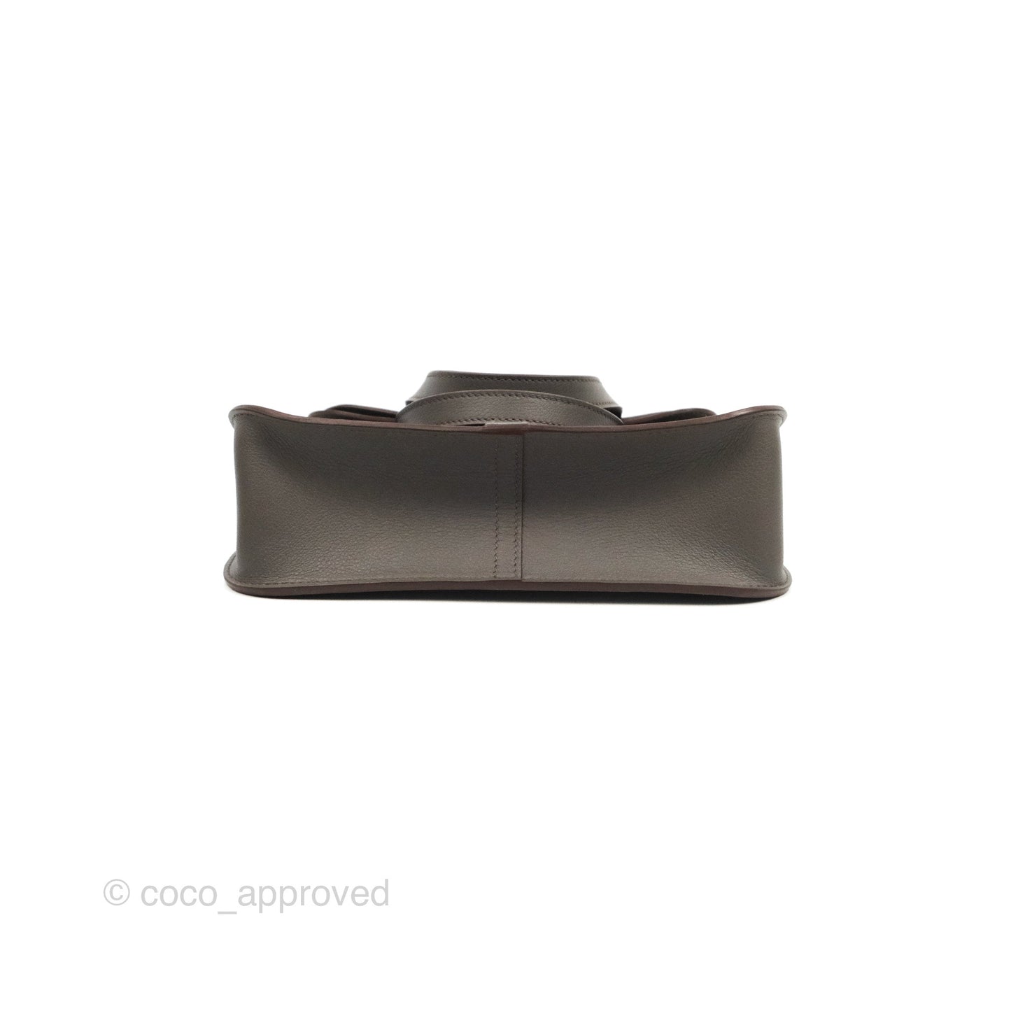 Hermès Halzan 25 Gris Etain 8F Evercolor Gold Hardware