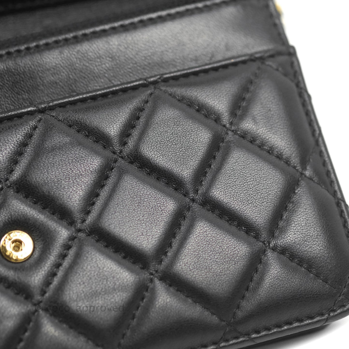 Chanel Quilted Classic WOC Black Lambskin Gold Hardware