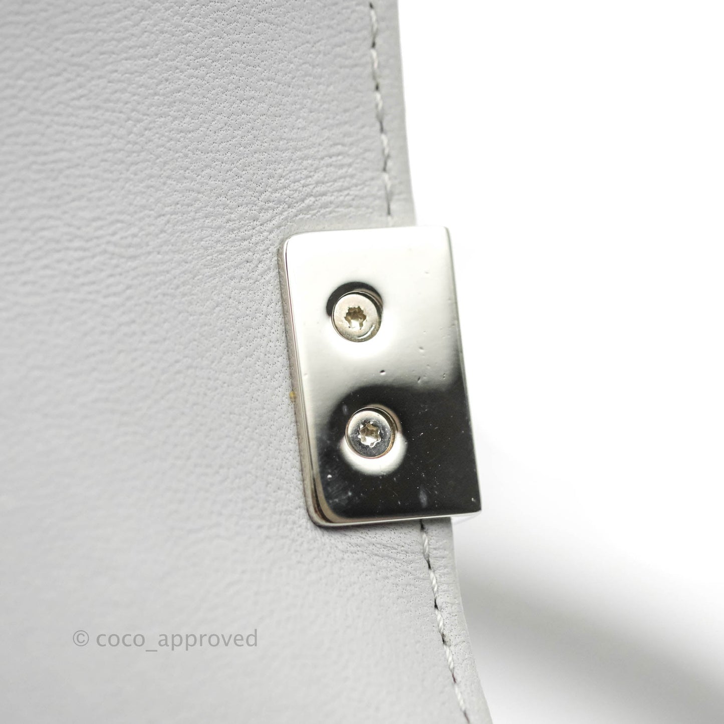 Chanel Quilted Medium Boy Grey Lambskin Silver Hardware