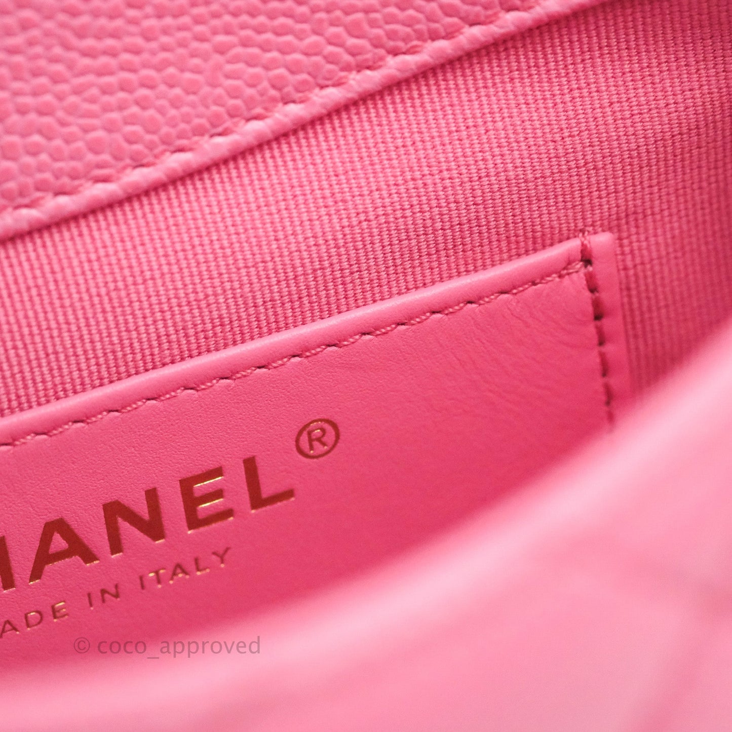 Chanel Mini Messenger Pink Caviar Bag 23P