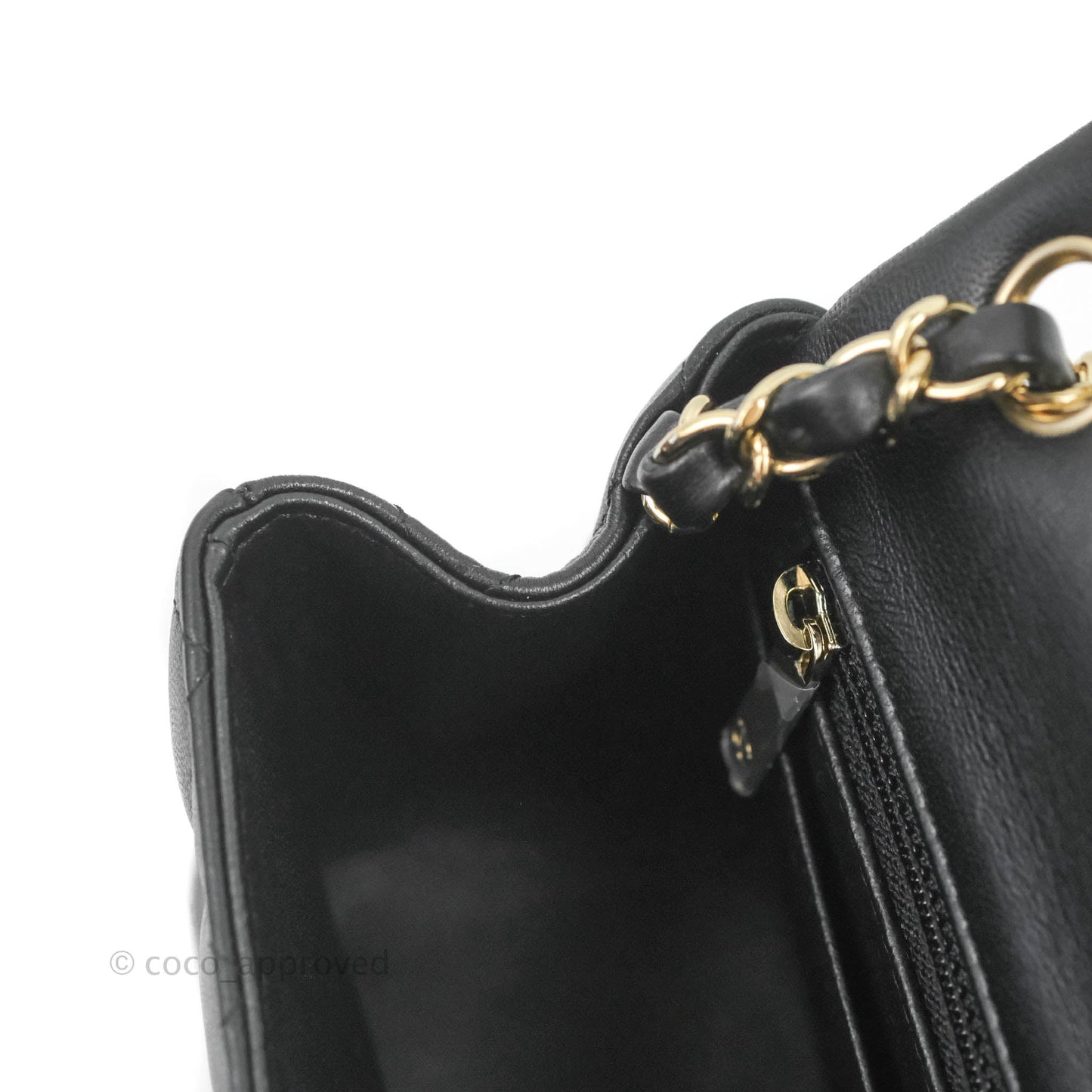 Chanel Mini Square Black Lambskin Gold Hardware