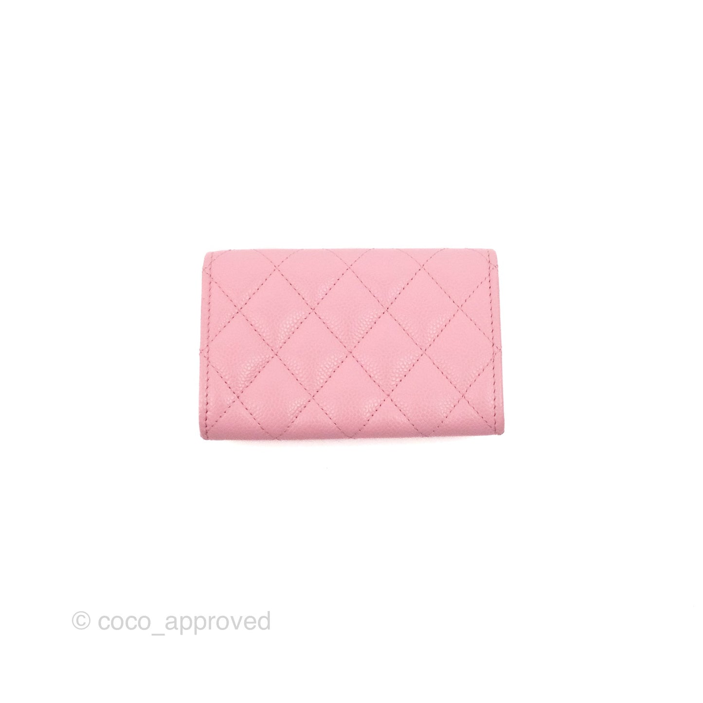 Chanel Quilted Flap Card Holder Pink Caviar Gold Hardware