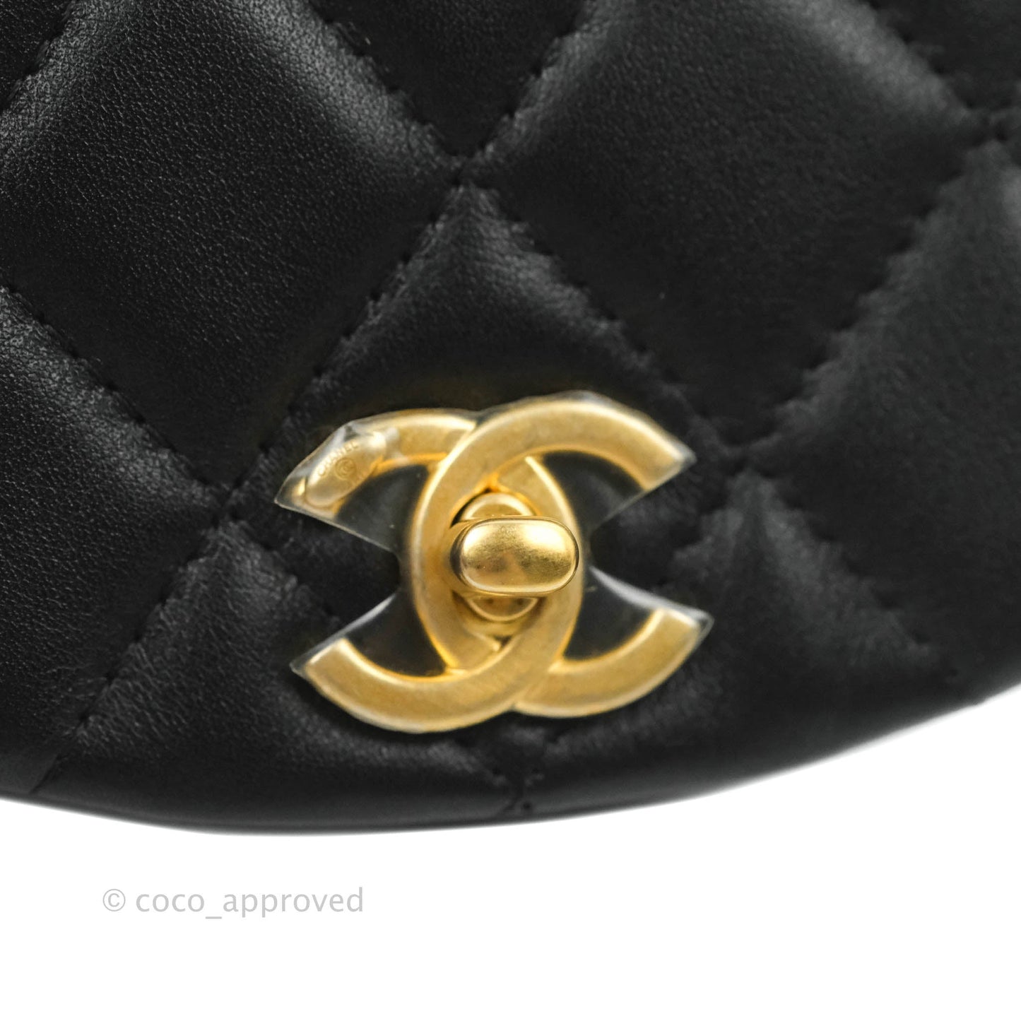 Chanel Mini Clutch with Chain Black Calfskin Aged Gold Hardware